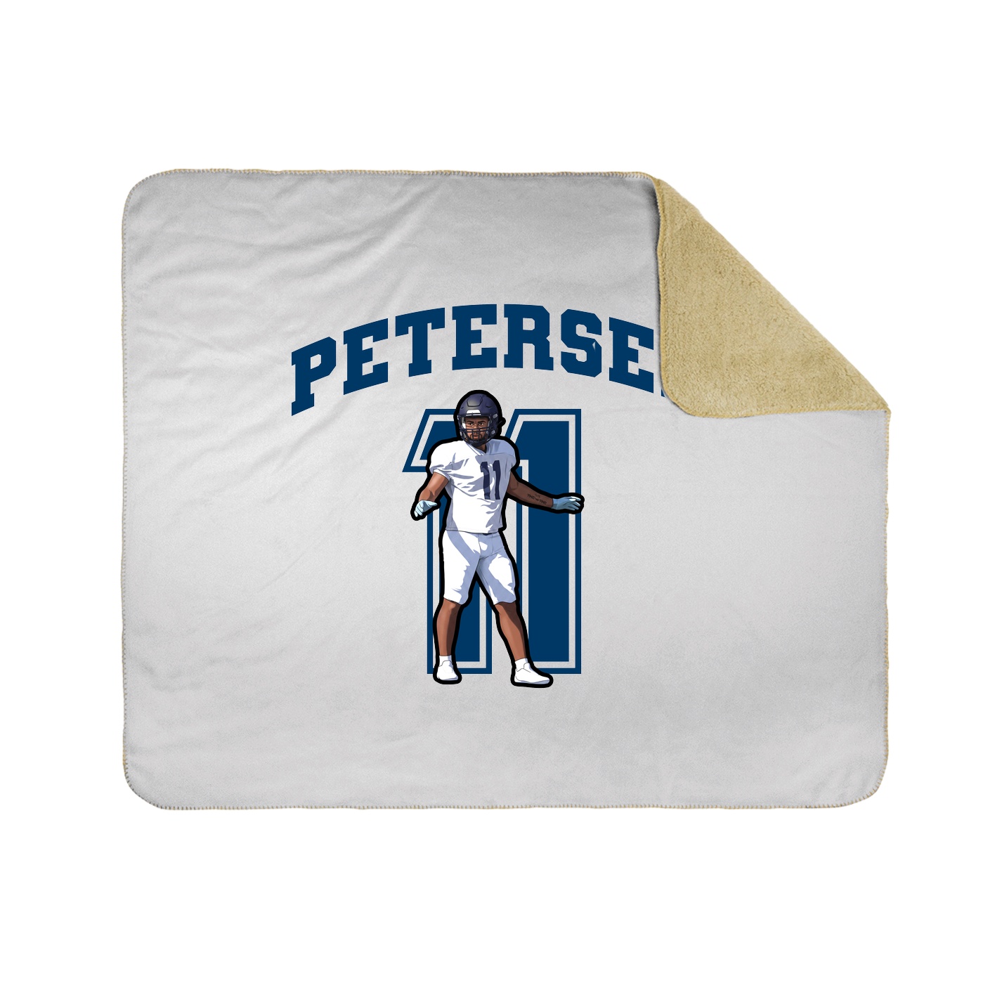 Throw Blanket — Number in White