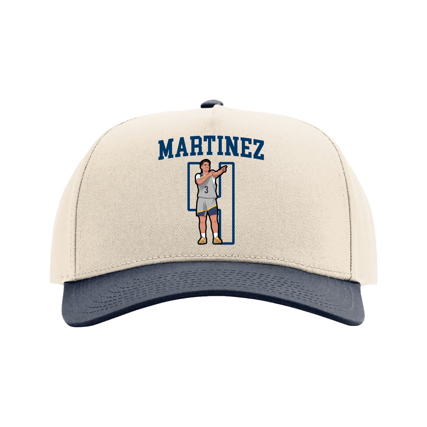Full Fabric Five-Panel Champ Cap — Shirsey in Cream/Navy
