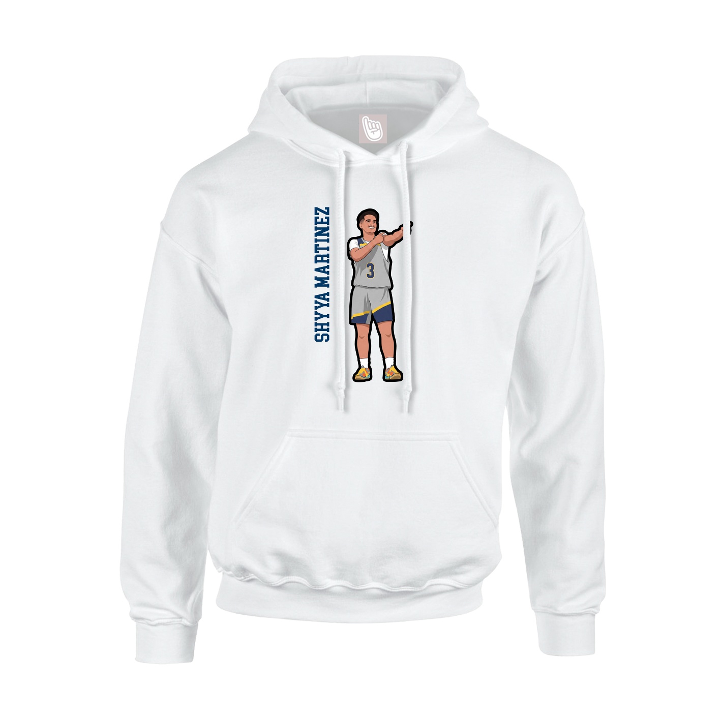 Hoodie — Name Vertical in White
