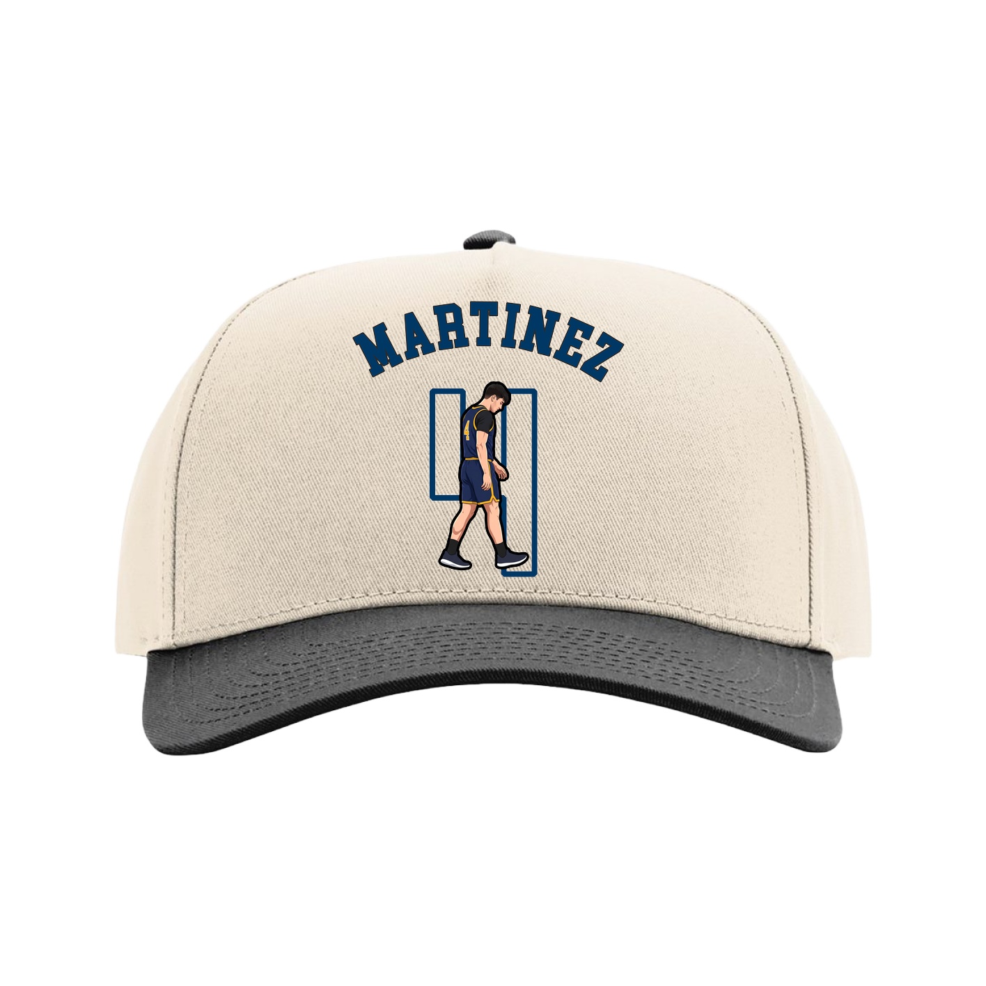 Full Fabric Five-Panel Champ Cap — Shirsey Arch in Cream/Black