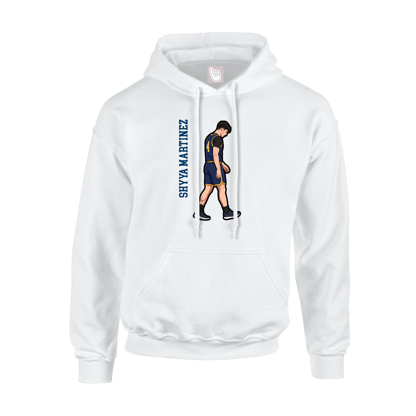 Youth Hoodie — Name Vertical in White