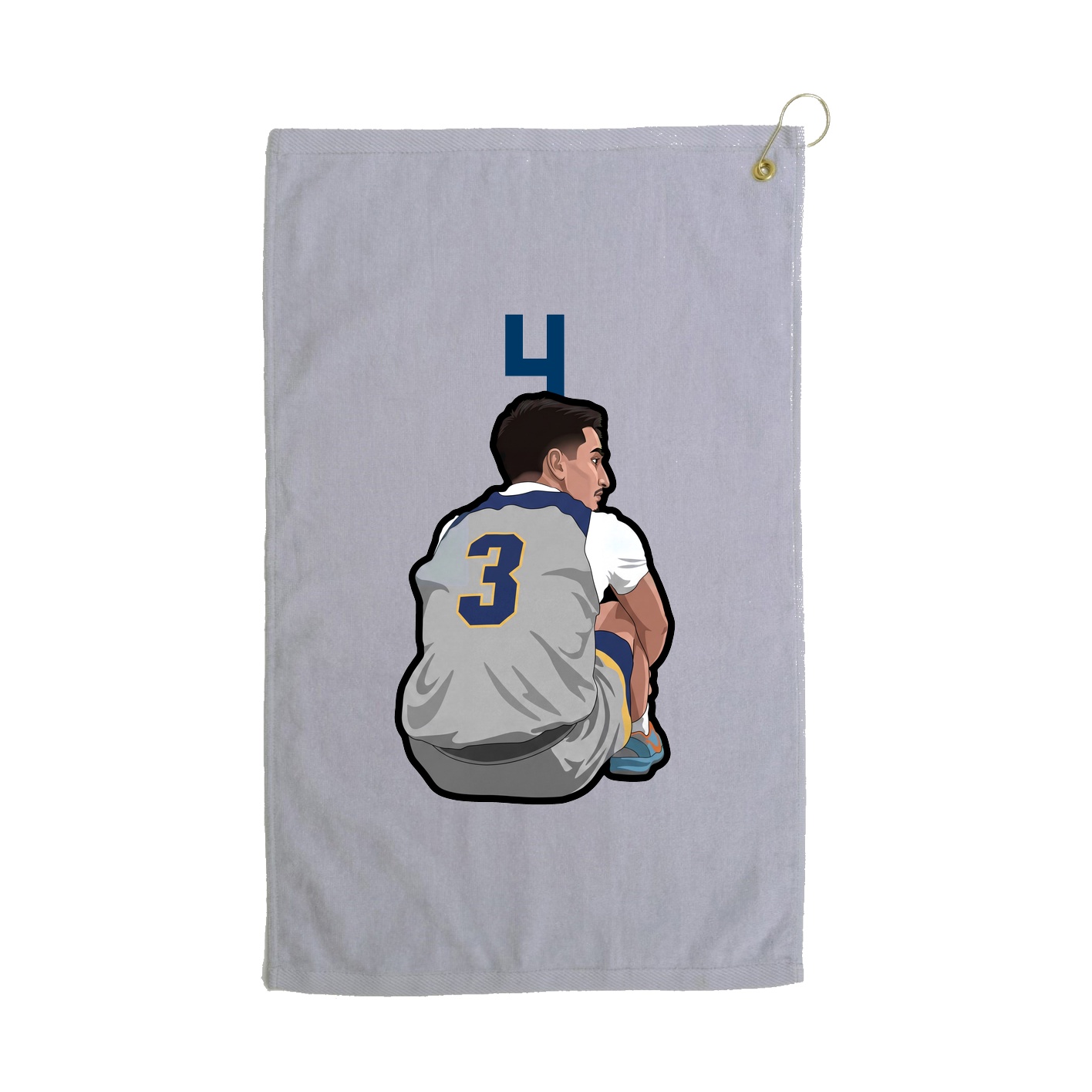 Golf Towel — Number Top in Grey