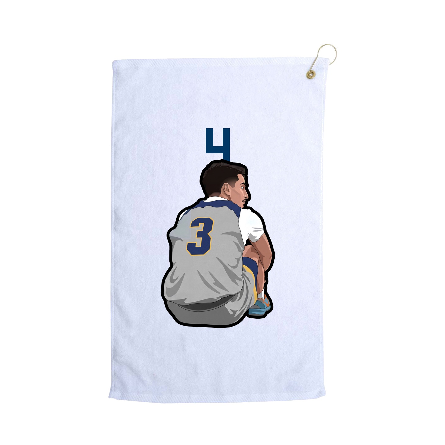 Golf Towel — Number Top in White