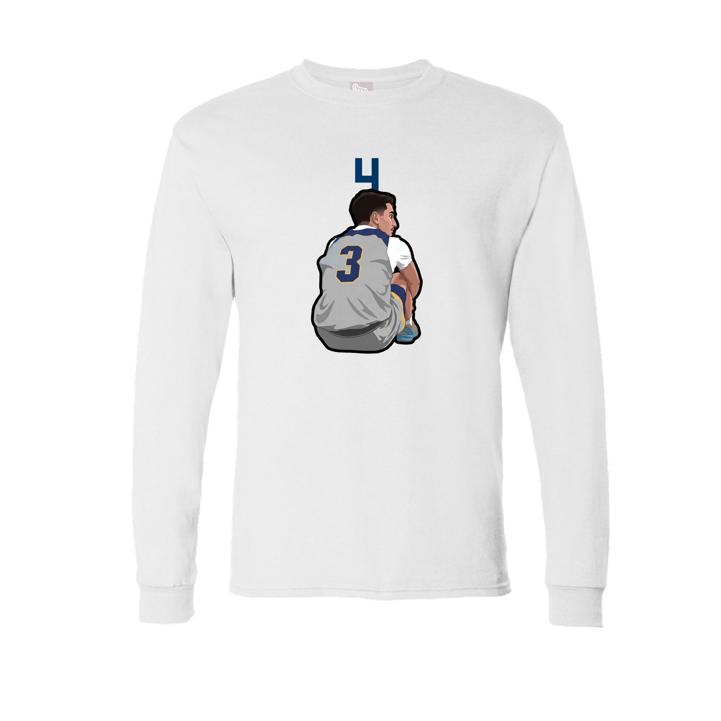 Long Sleeve Tee — Number Top in White