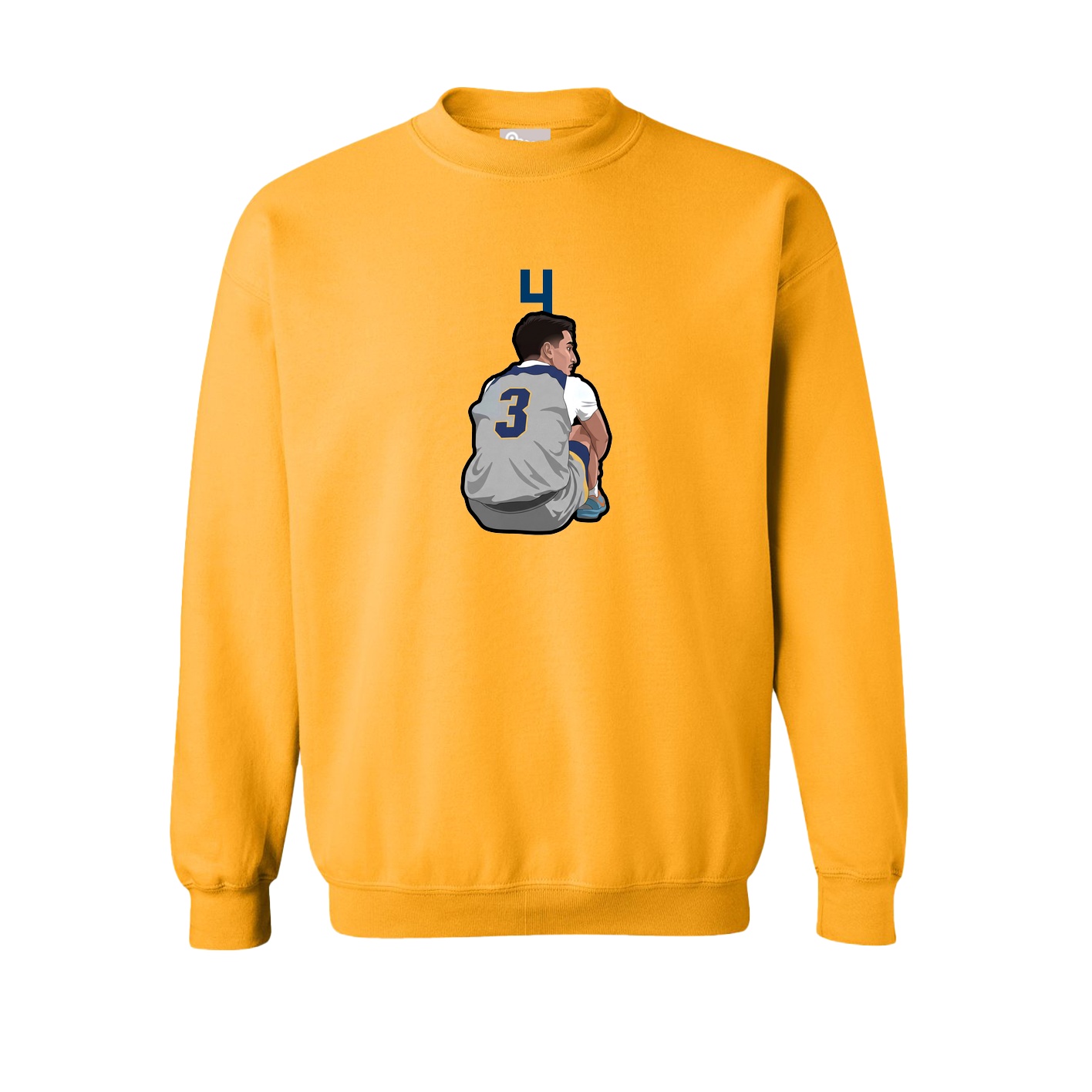 Fleece Crew — Number Top in Gold