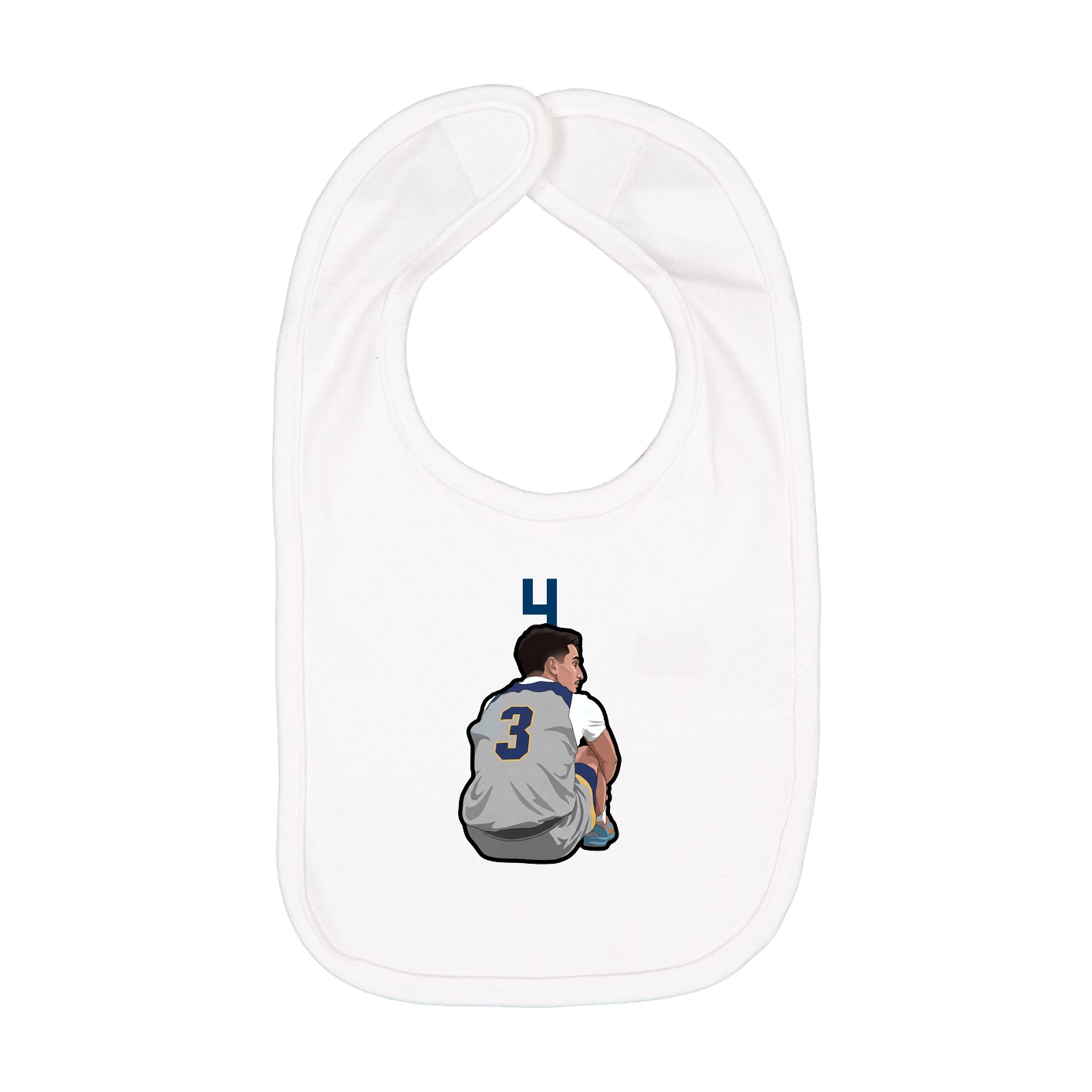 Infant Bib — Number Top in White