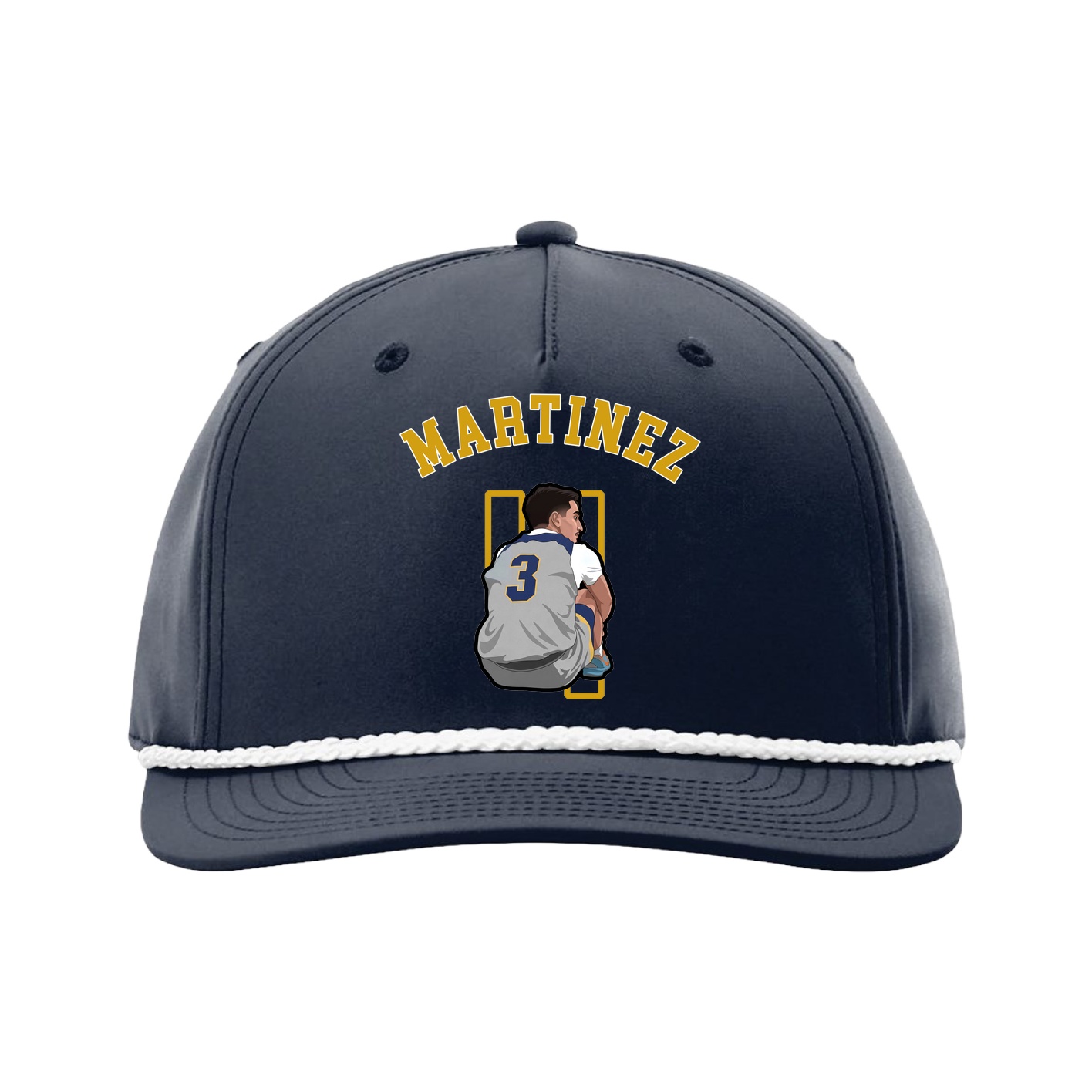 Five-Panel Classic Rope Cap — Shirsey Arch in Navy