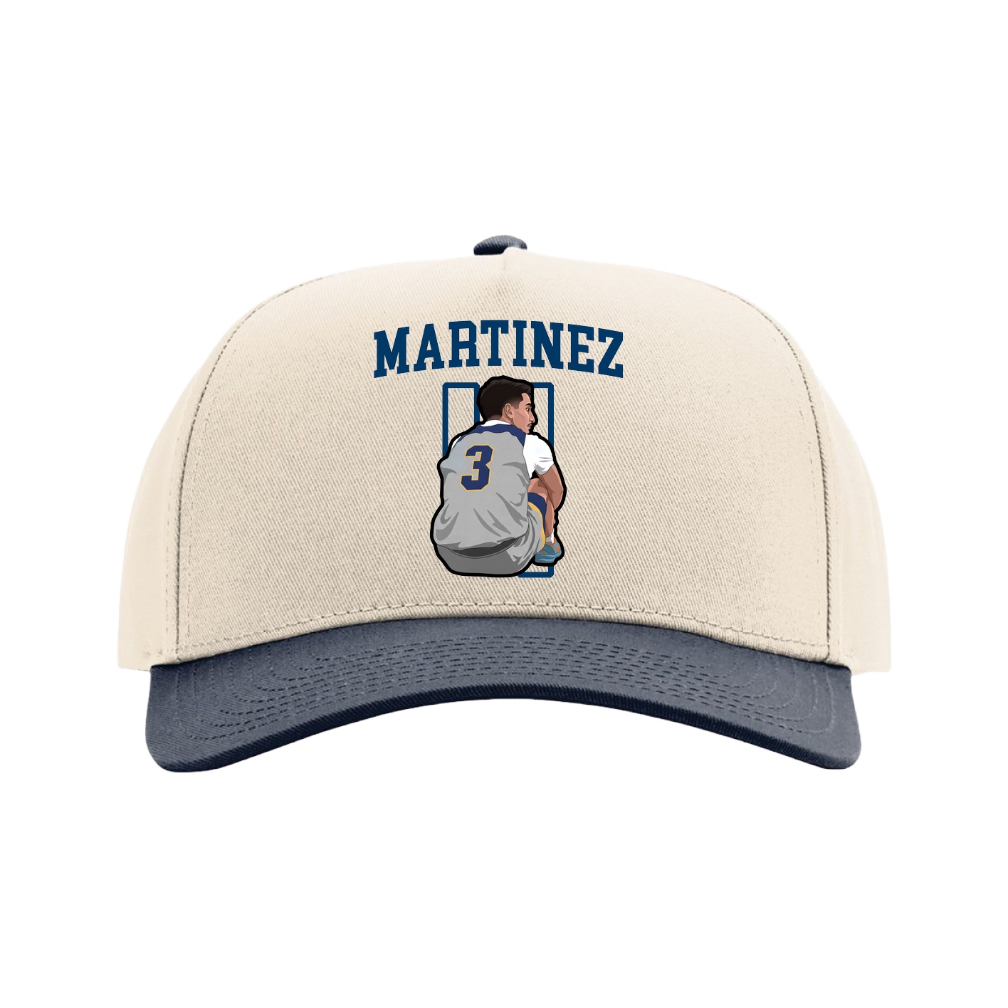 Full Fabric Five-Panel Champ Cap — Shirsey in Cream/Navy