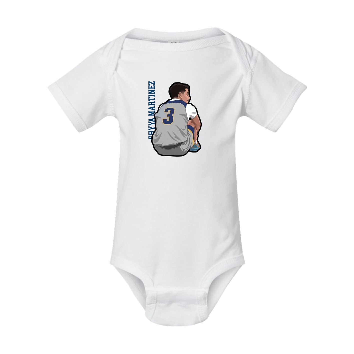 Baby Onesie — Name Vertical in White