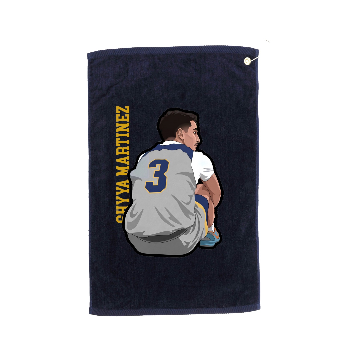Golf Towel — Name Vertical in Navy