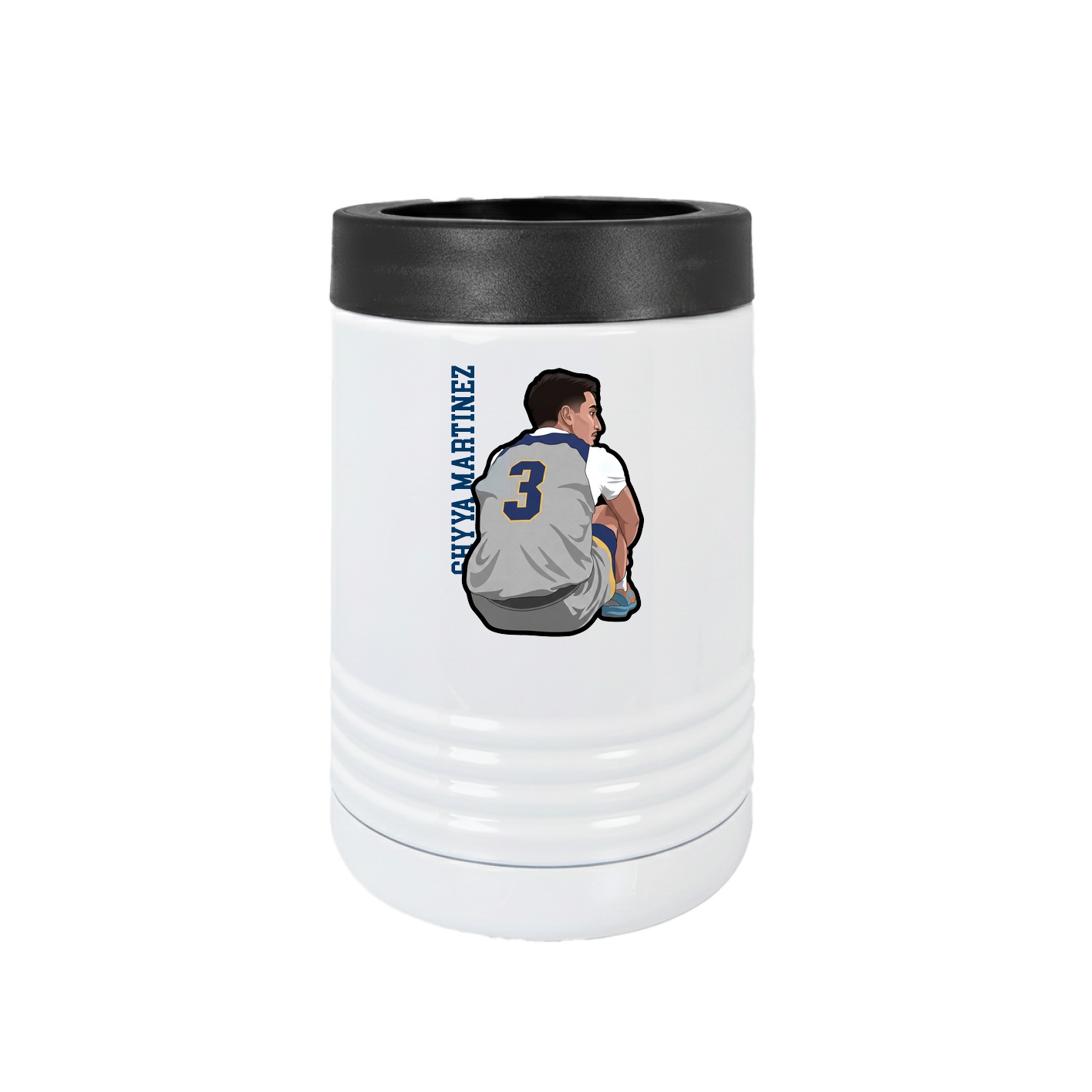 Beverage Holder — Name Vertical in White