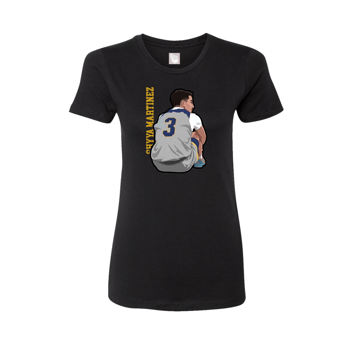 Womens Tee — Name Vertical in Black