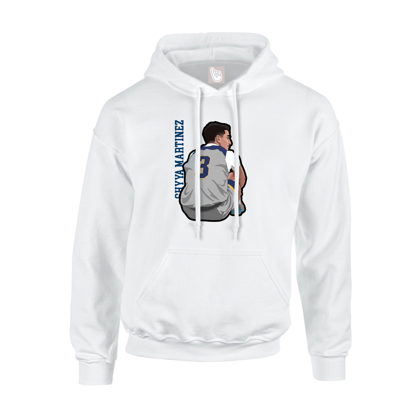 Youth Hoodie — Name Vertical in White