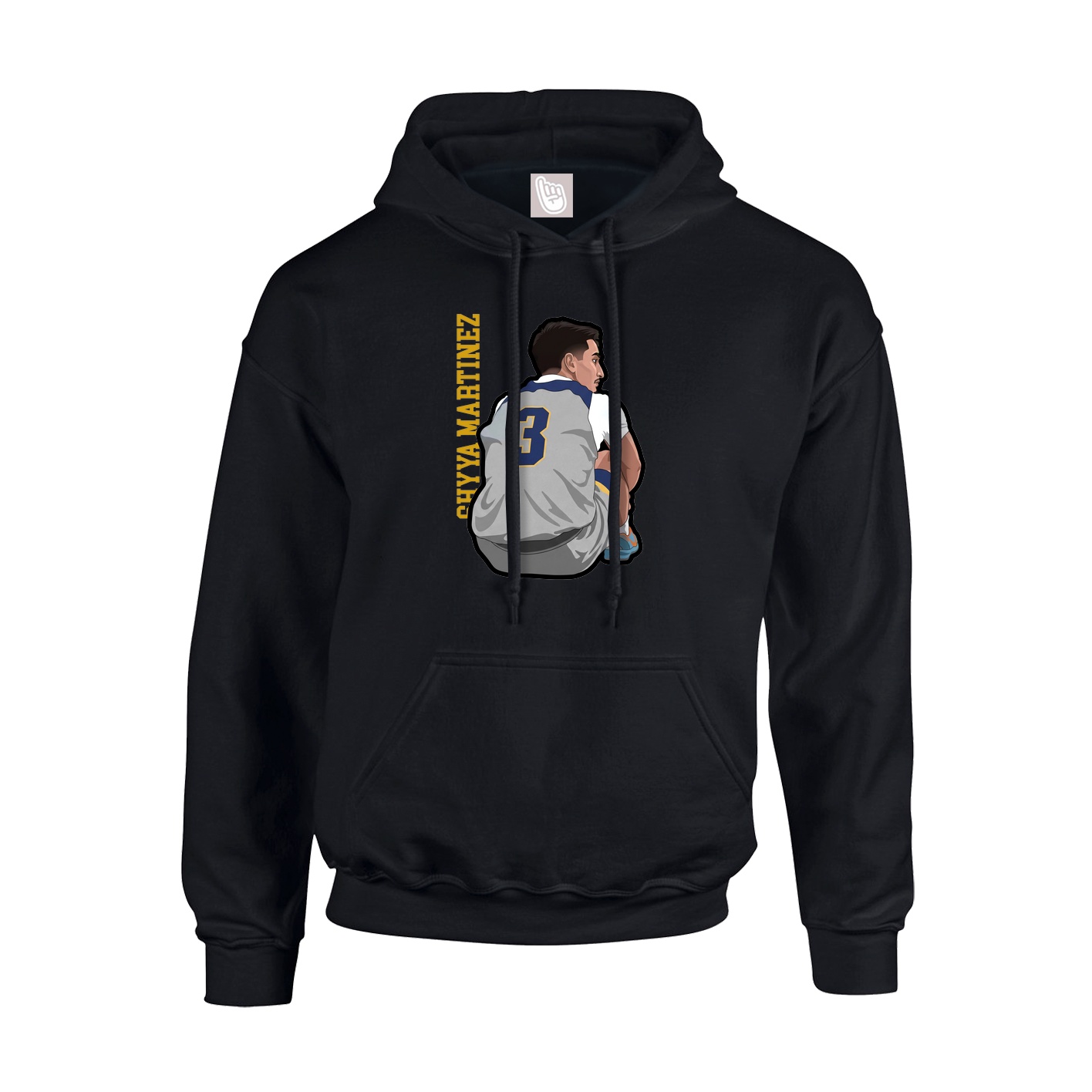 Youth Hoodie — Name Vertical in Black