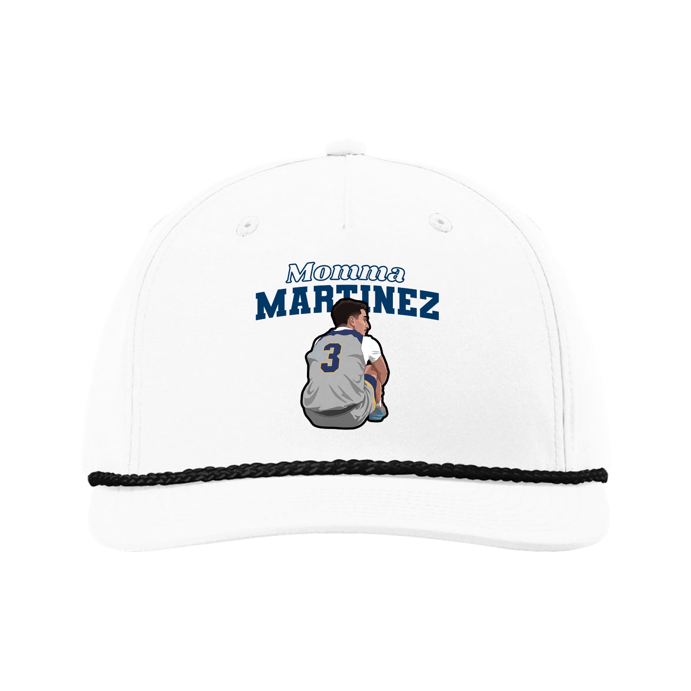 Five-Panel Classic Rope Cap — Mothers Day Block in White
