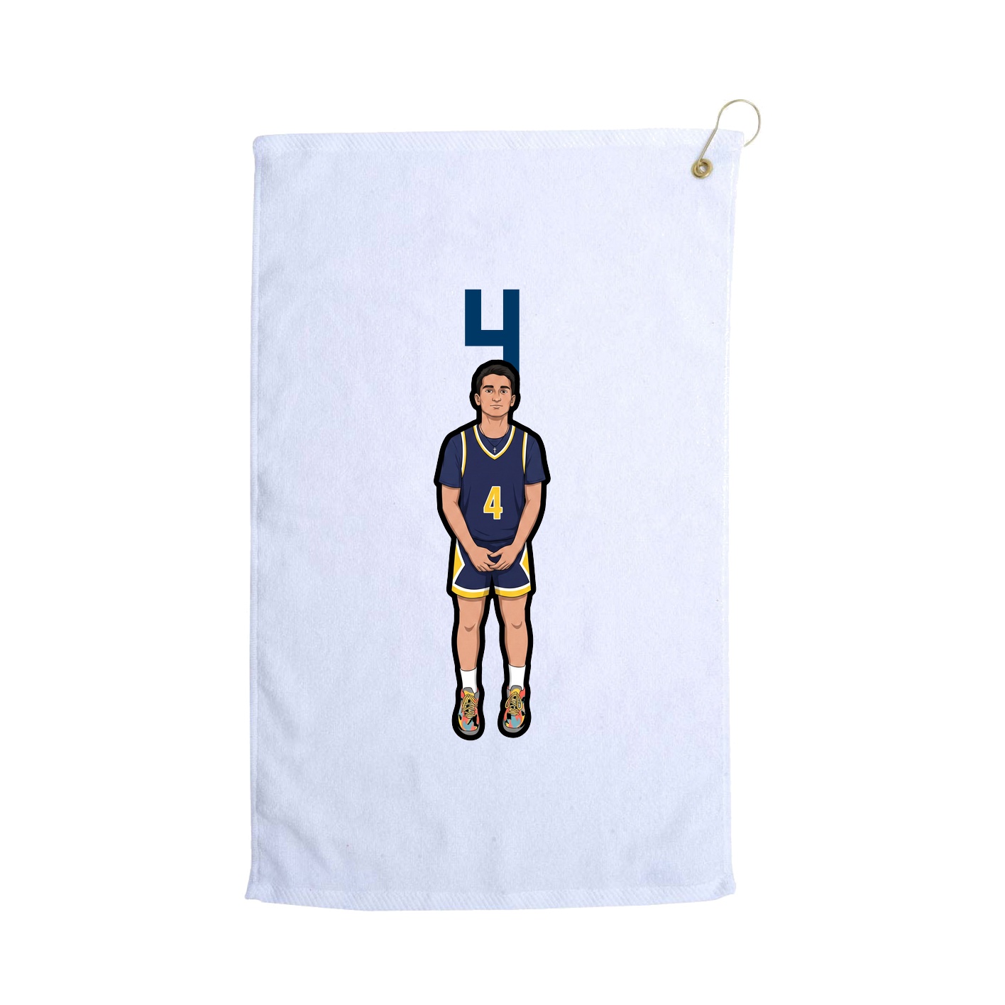 Golf Towel — Number Top in White