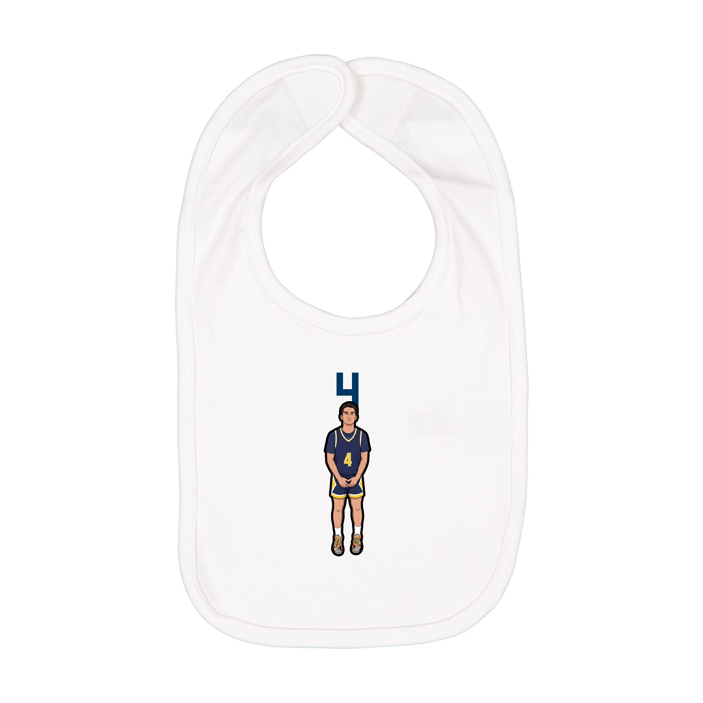 Infant Bib — Number Top in White