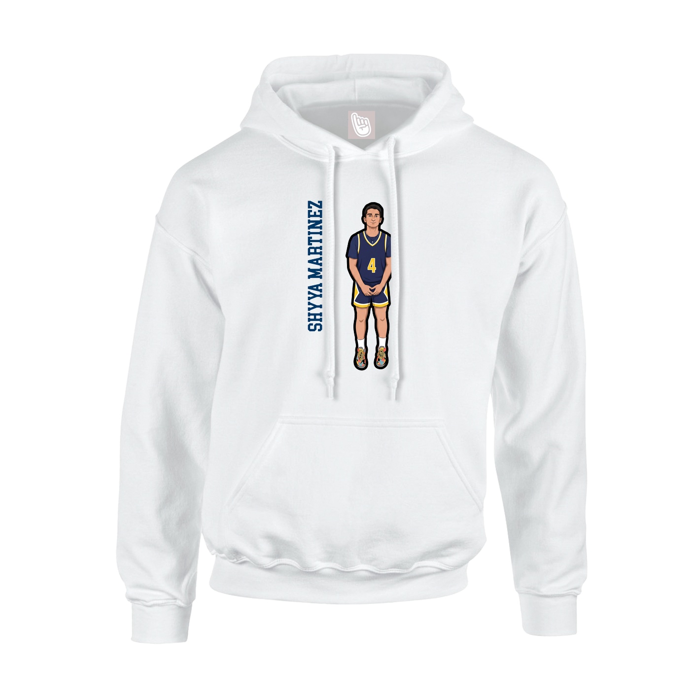 Youth Hoodie — Name Vertical in White