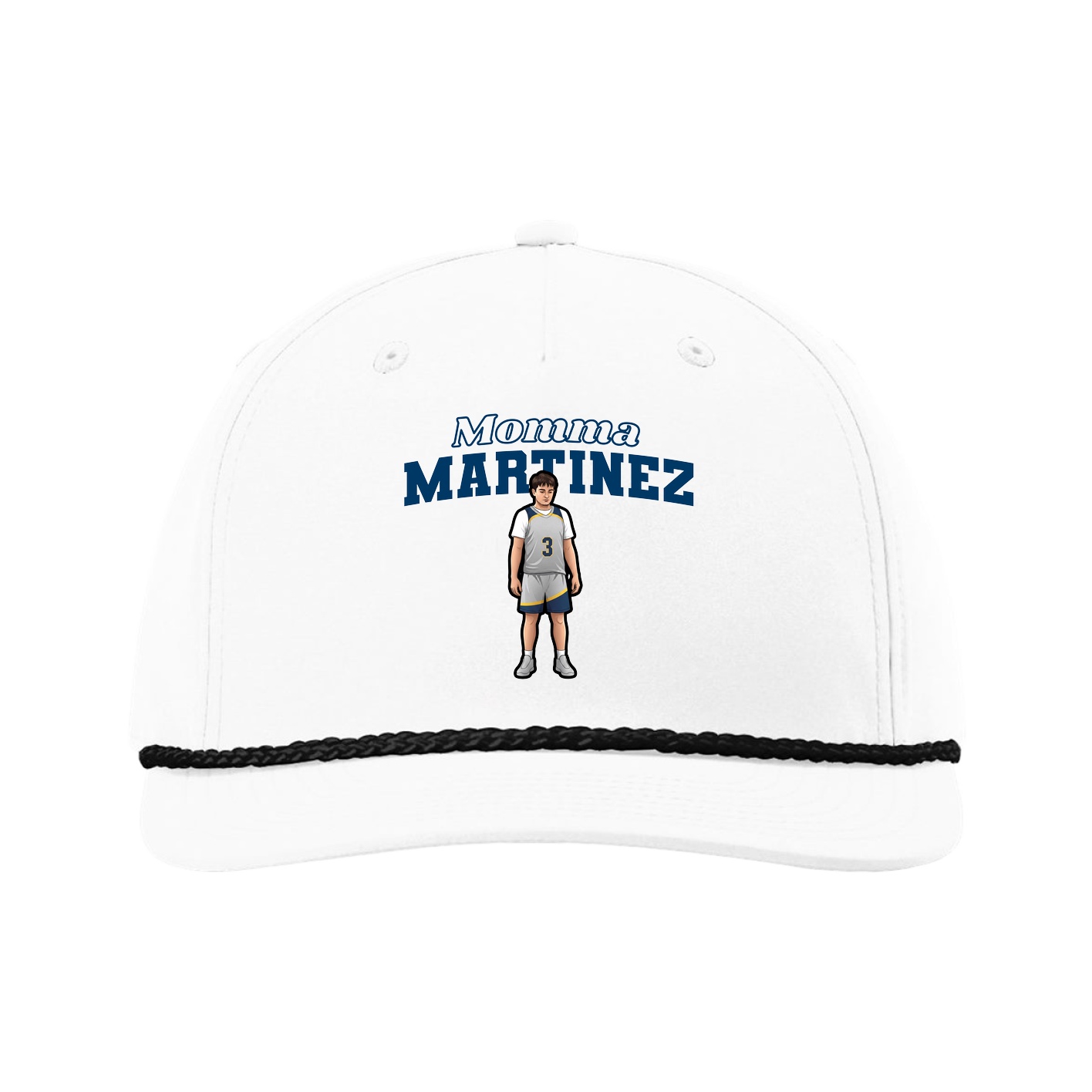 Five-Panel Classic Rope Cap — Mothers Day Block in White