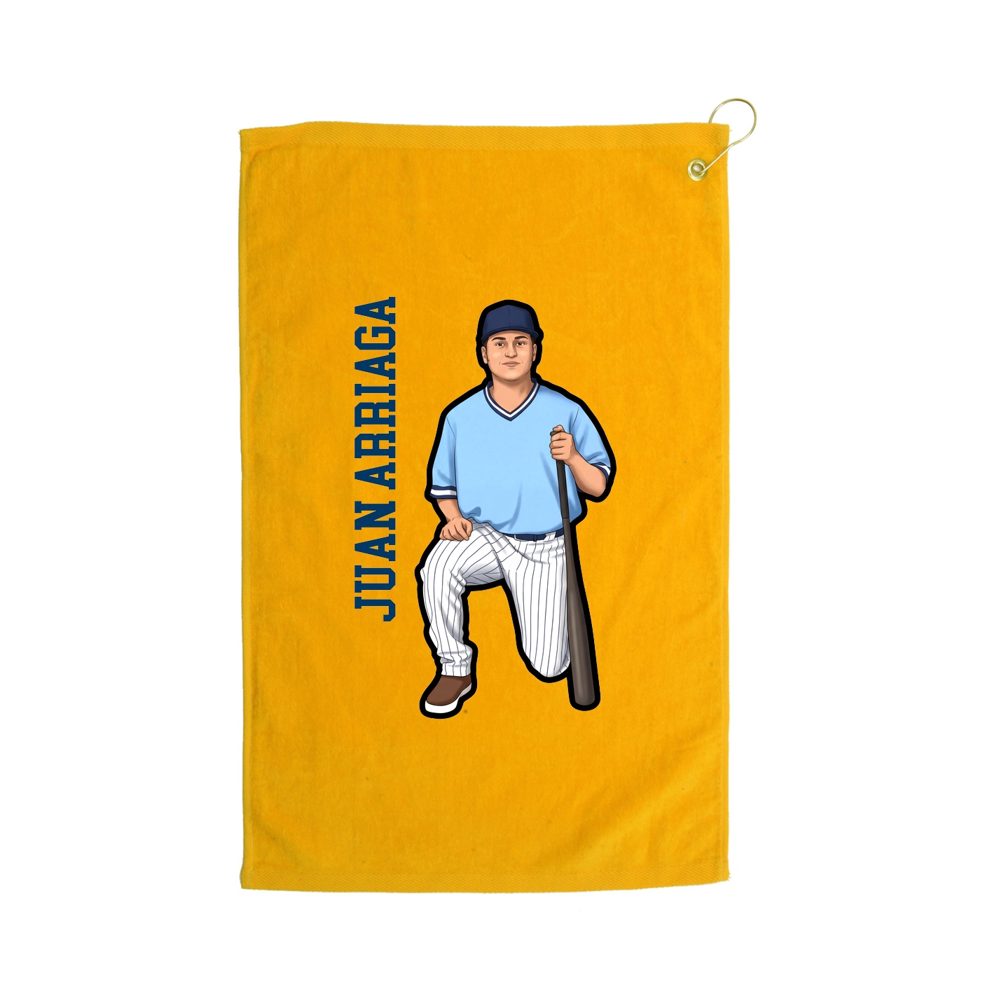Golf Towel — Name Vertical in Gold