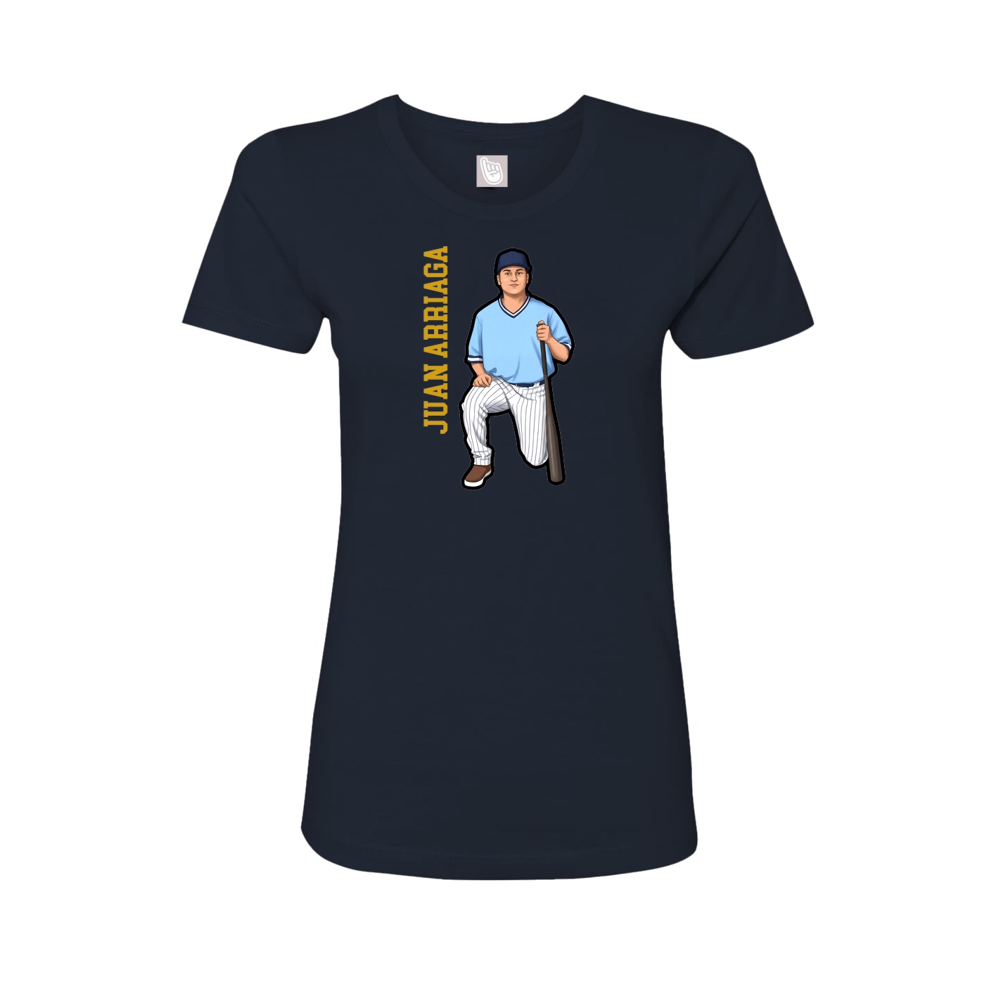 Fitted Women's Tee — Name Vertical in Navy