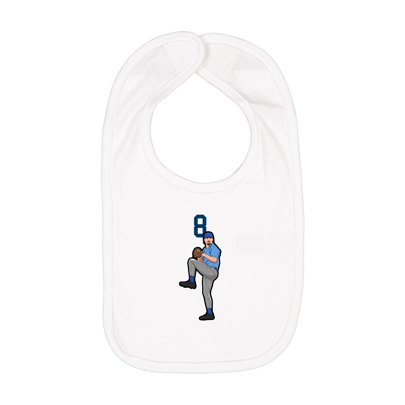 Infant Bib — Number Top in White
