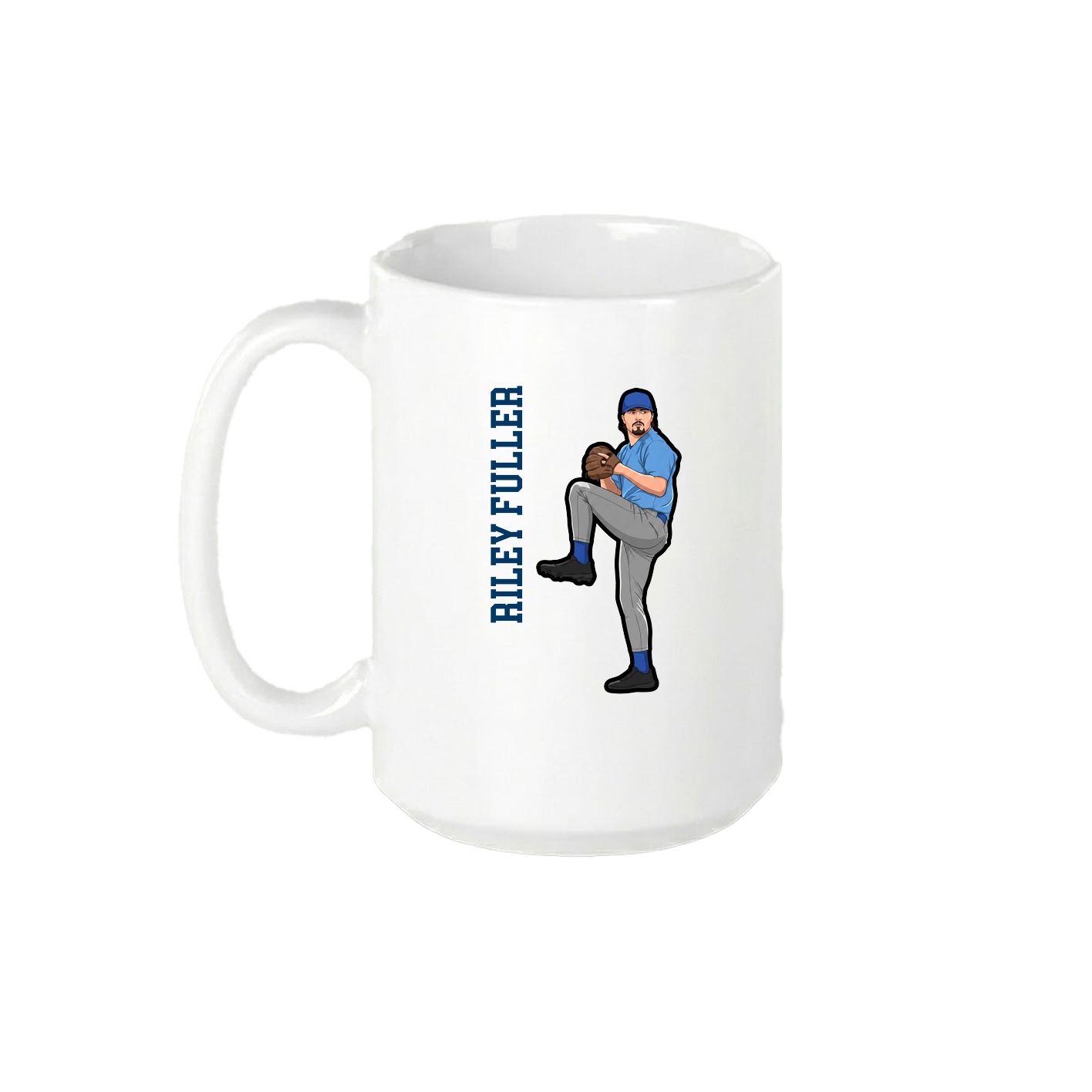 15oz Coffee Mug — Name Vertical in White