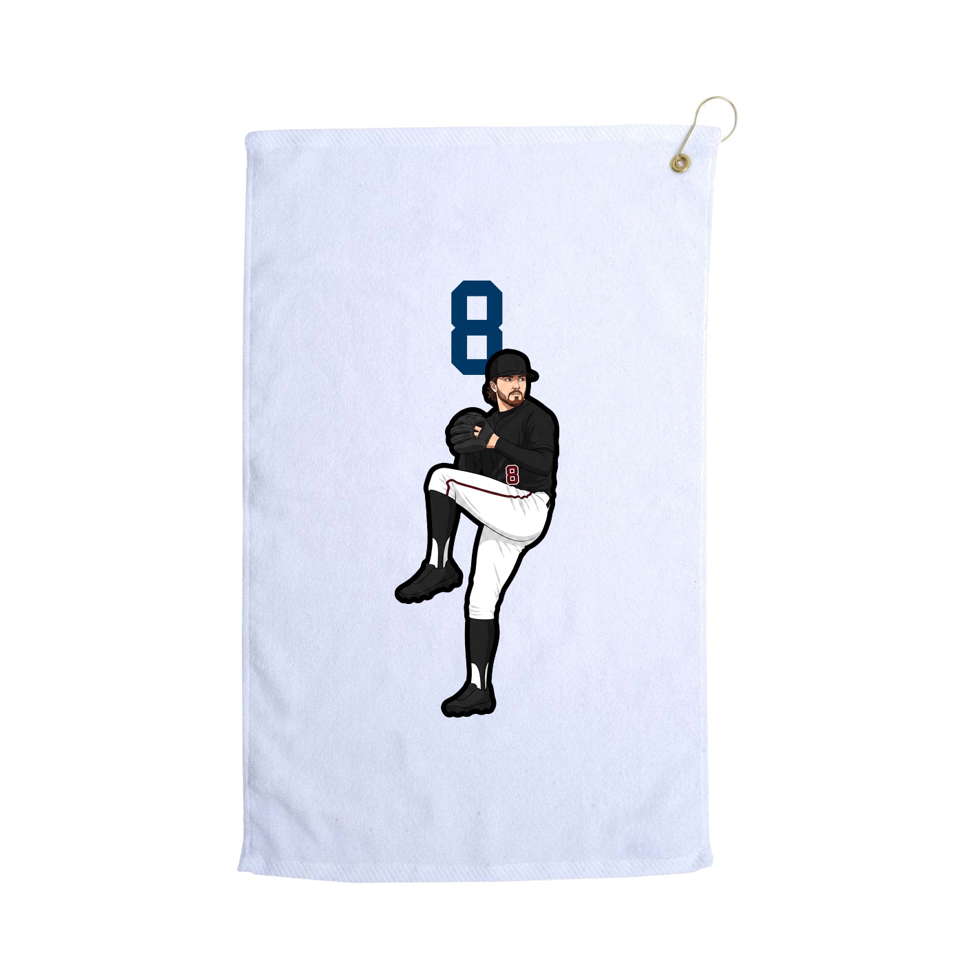 Golf Towel — Number Top in White