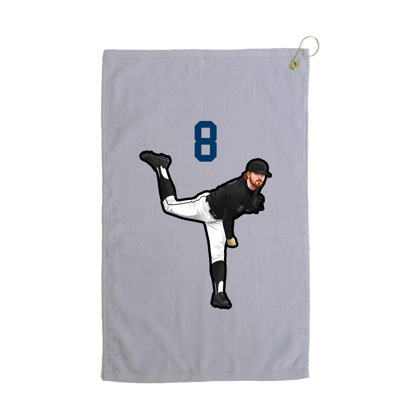 Golf Towel — Number Top in Grey