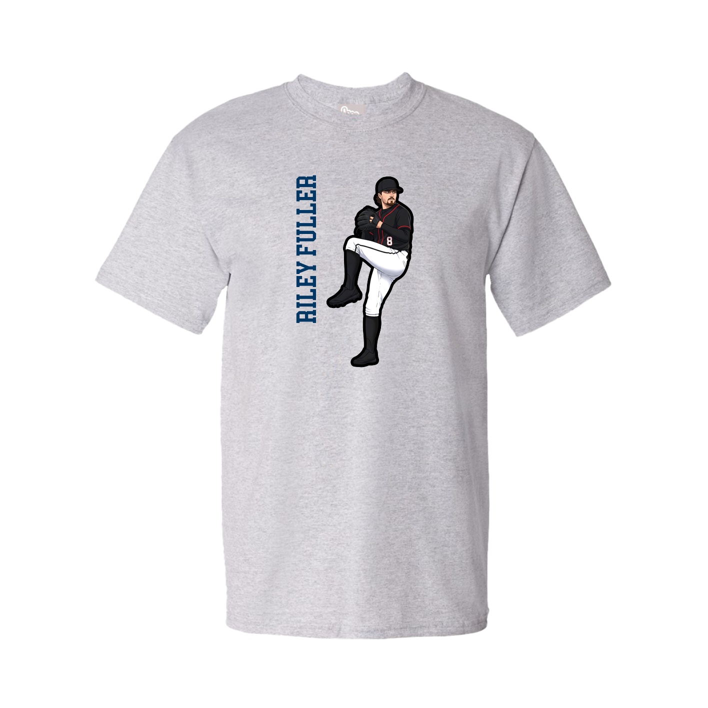 Tee — Name Vertical in Grey