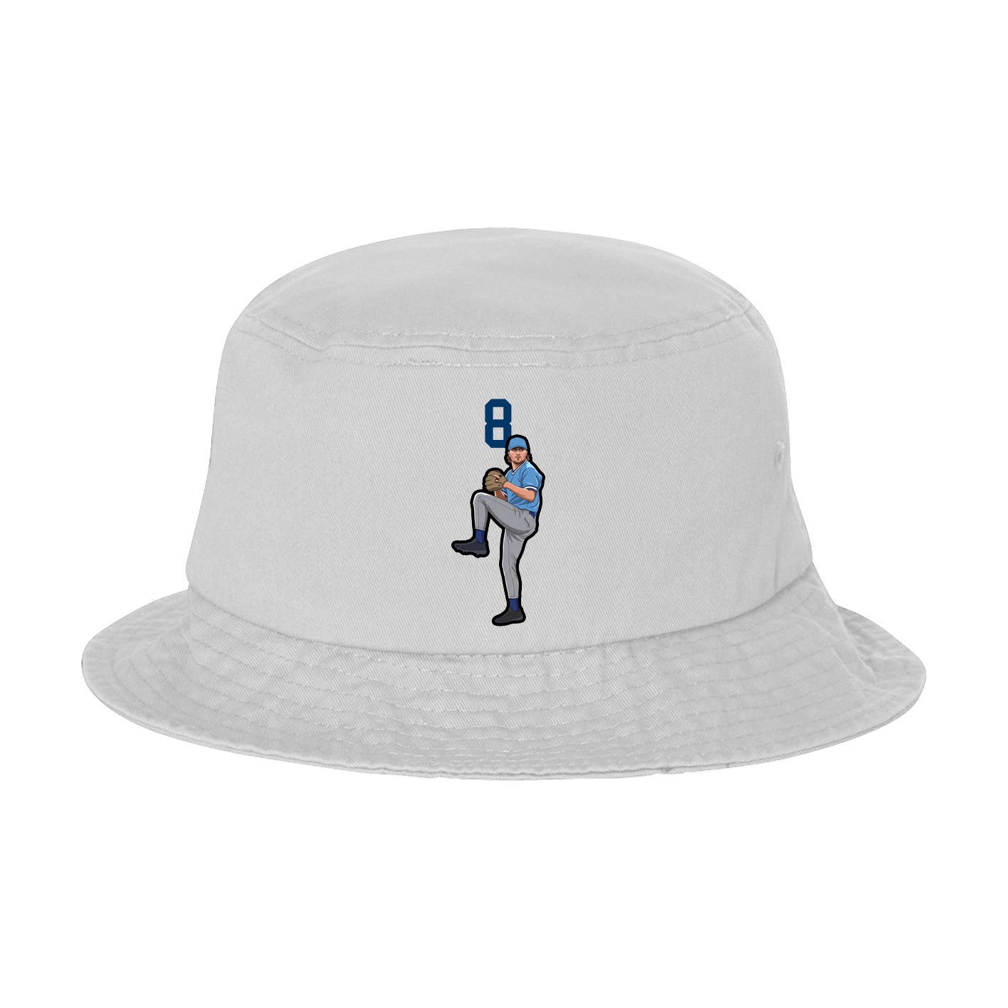 Bucket Cap — Number Top in White