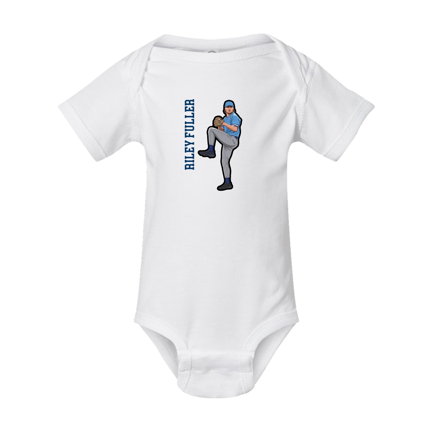Baby Onesie — Name Vertical in White