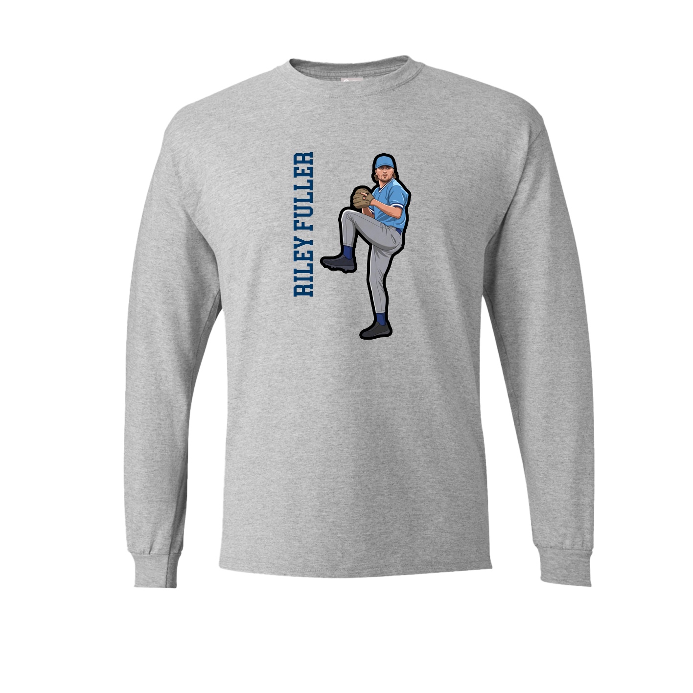 Long Sleeve Tee — Name Vertical in Grey