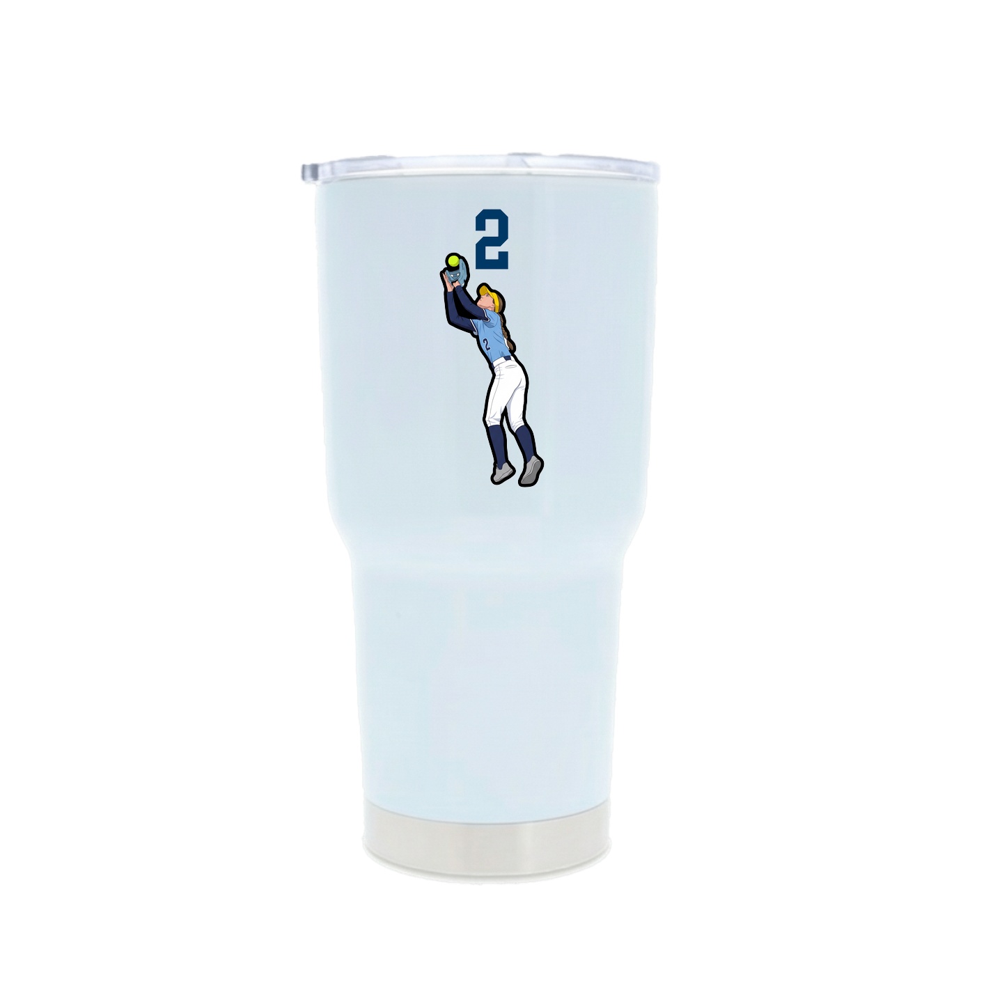 30oz Stainless Steel Tumbler — Number Top in White