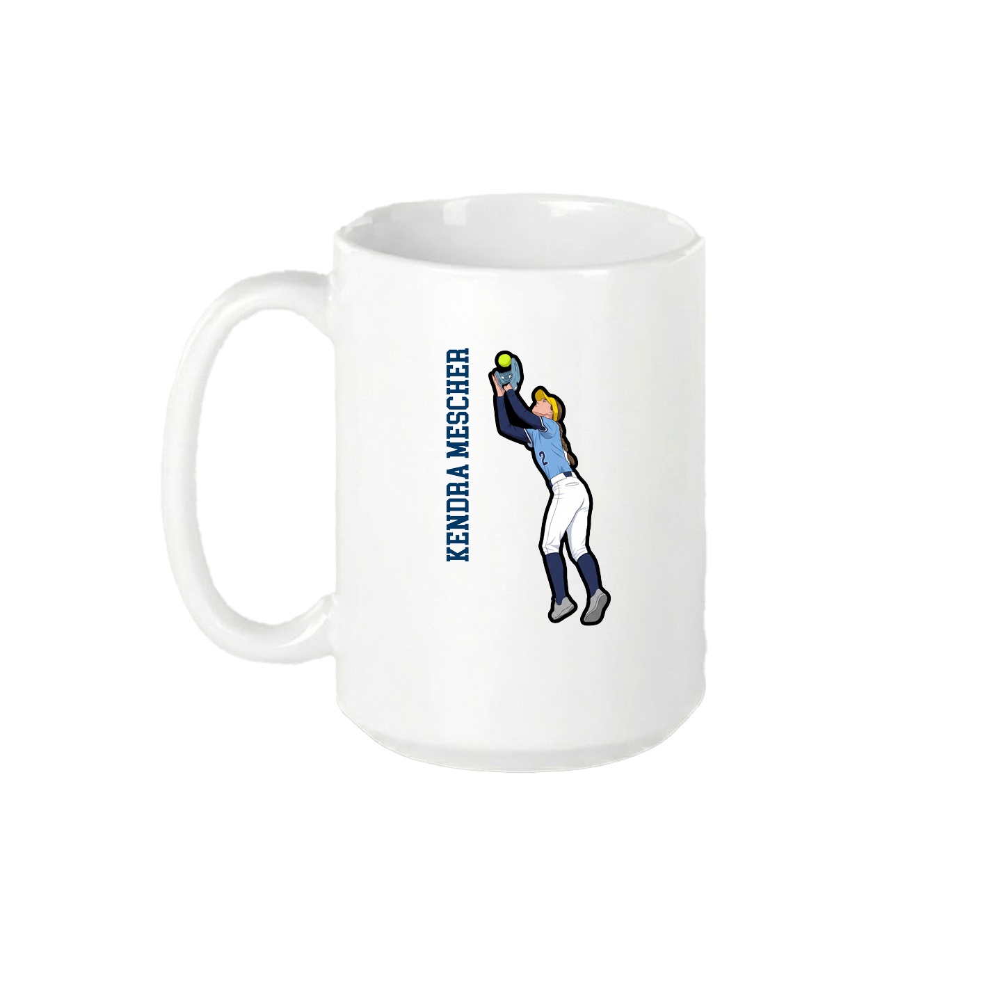 15oz Coffee Mug — Name Vertical in White