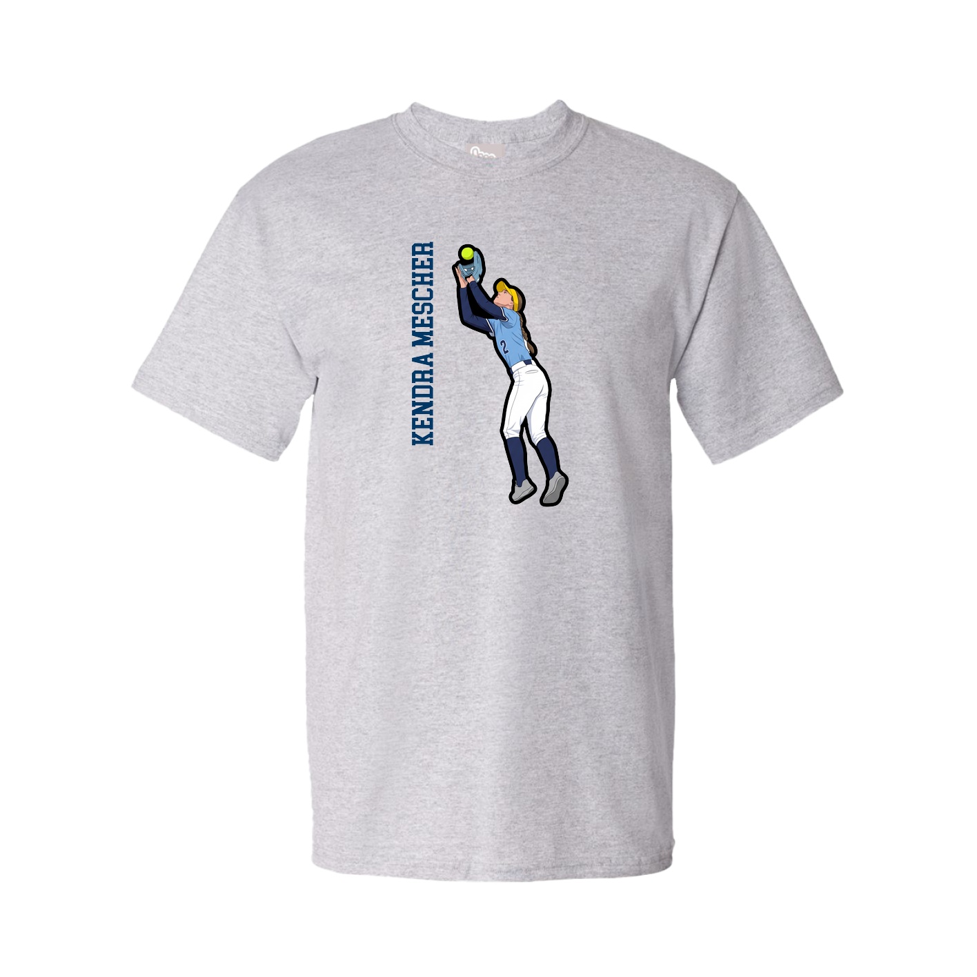 Tee — Name Vertical in Grey