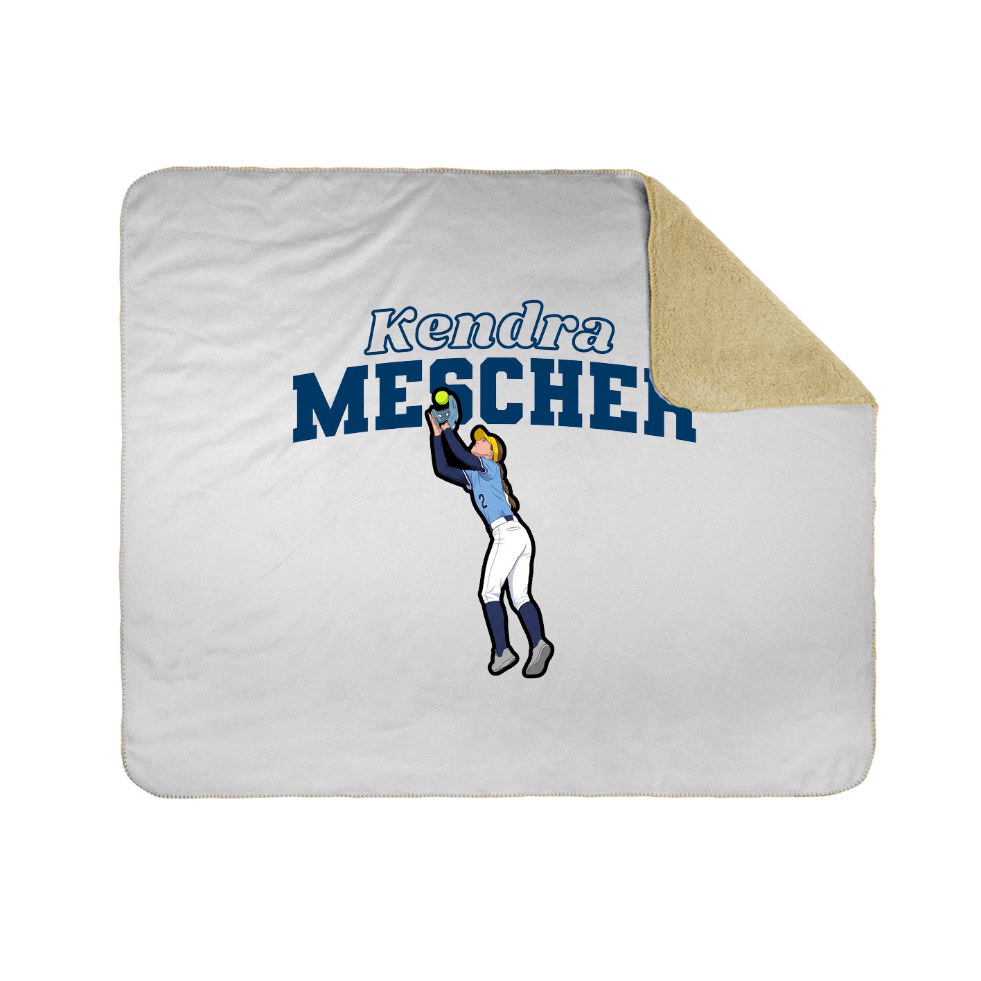 Throw Blanket — Name Arch in White