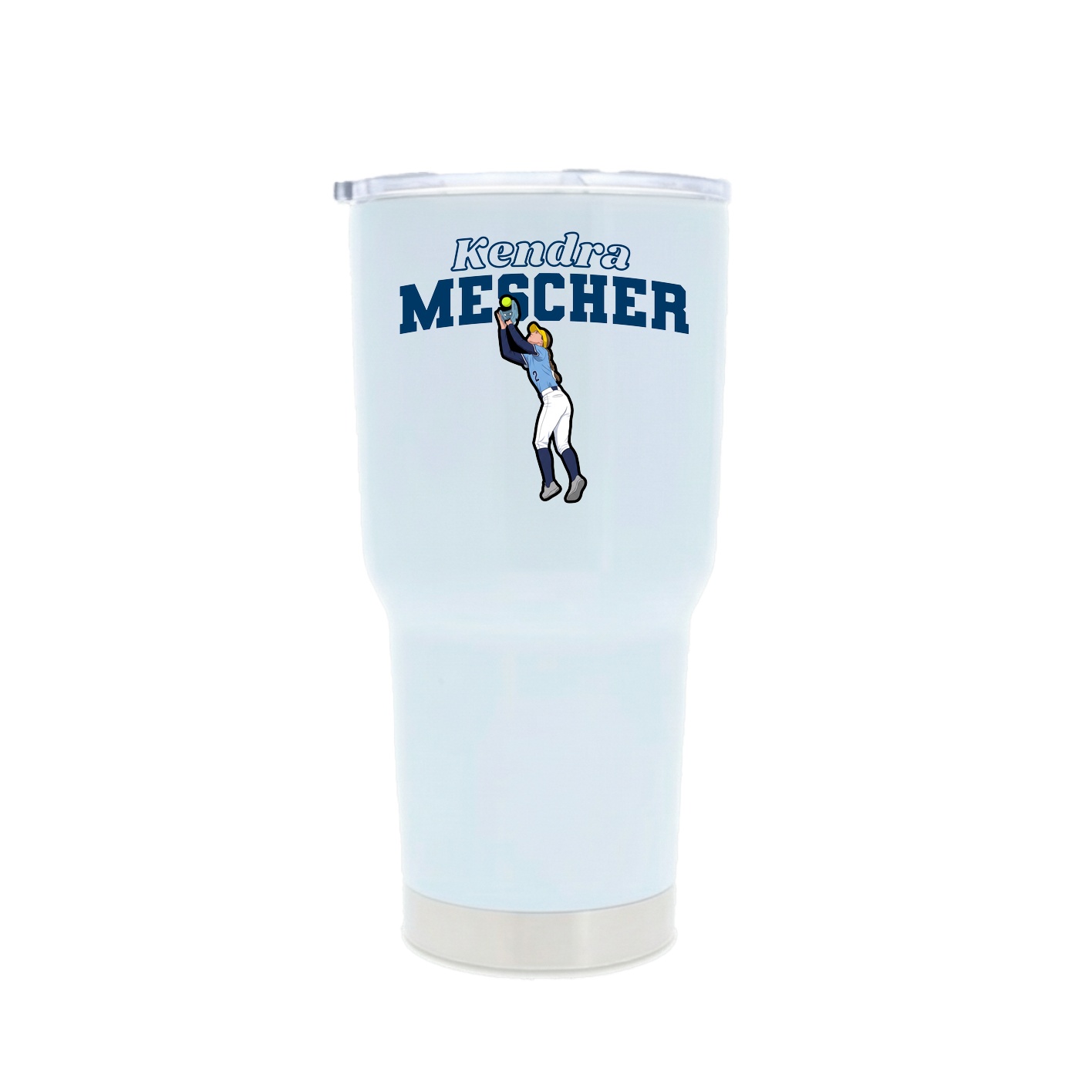 30oz Stainless Steel Tumbler — Name Arch in White
