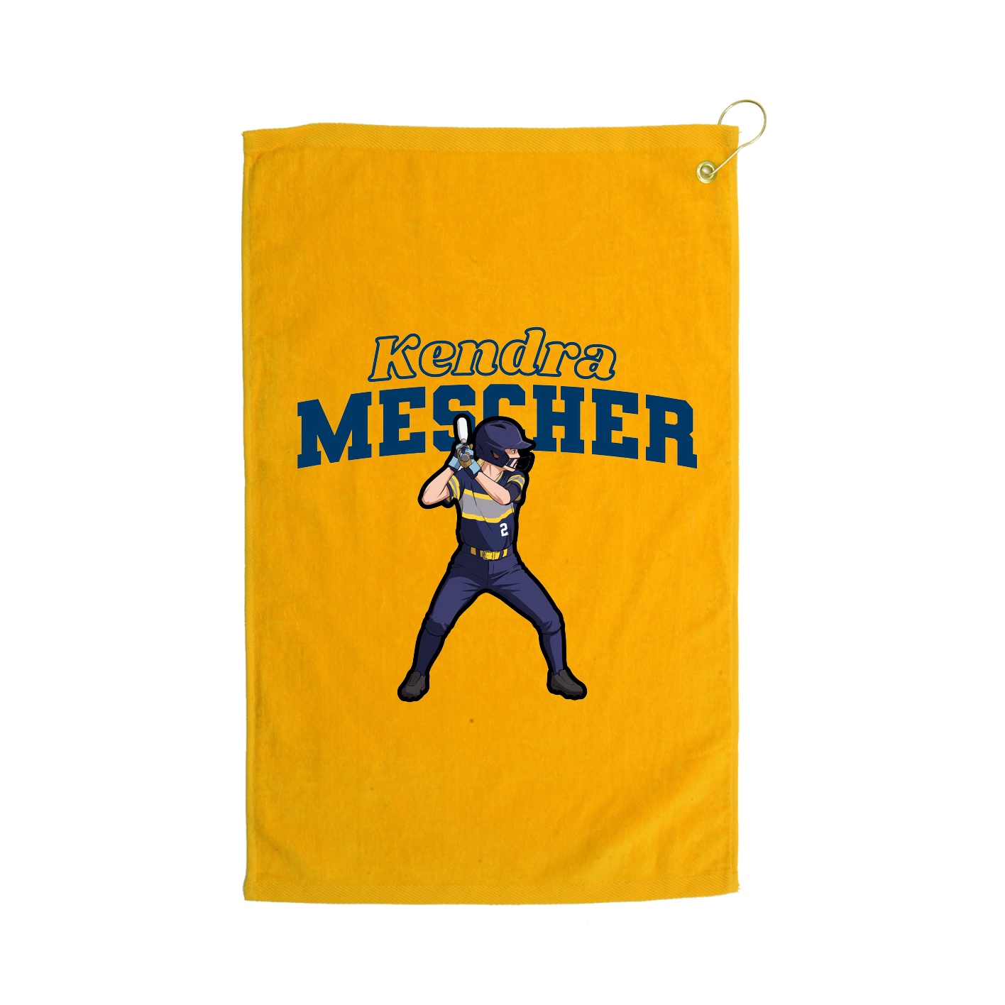 Golf Towel — Name Arch in Gold