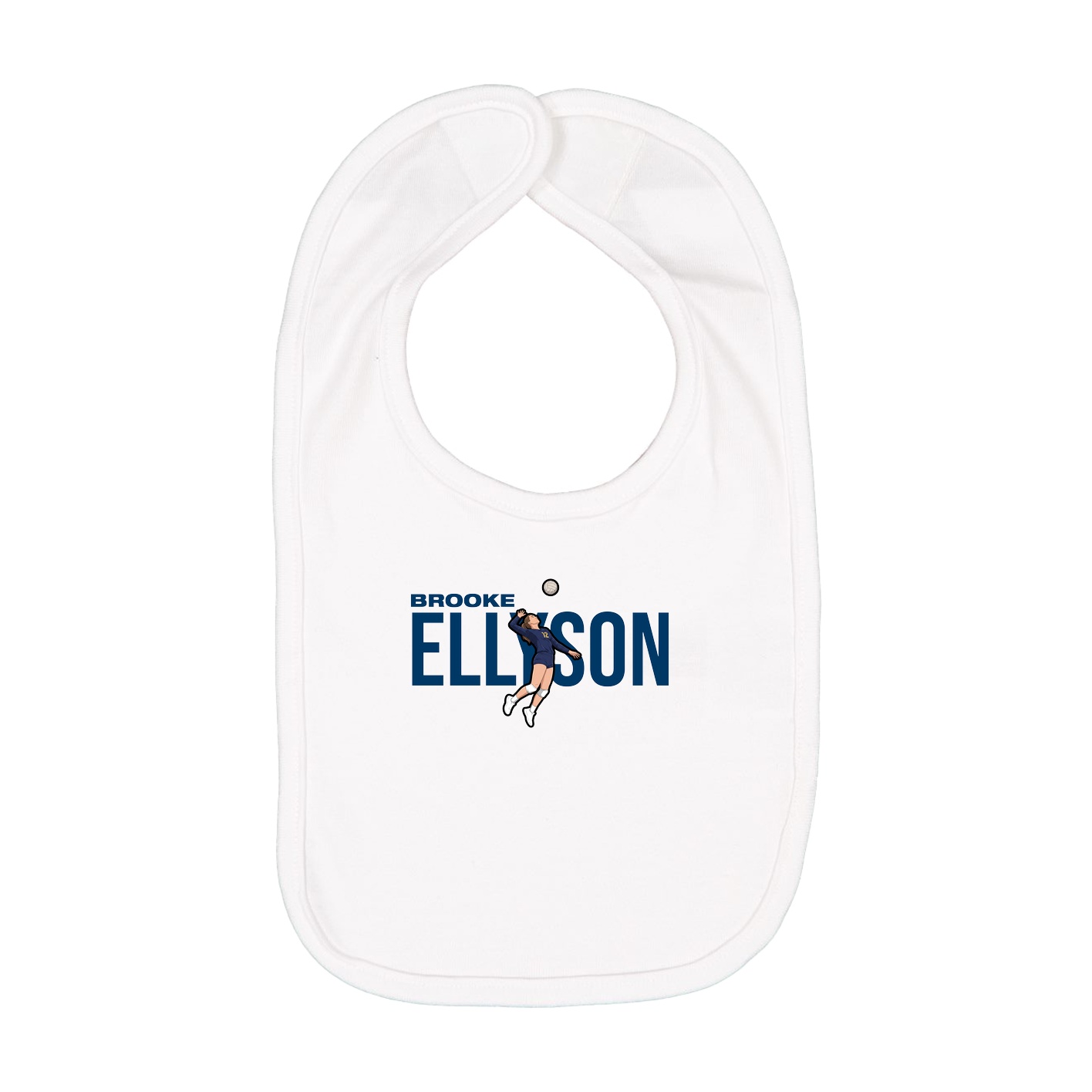 Infant Bib — Player Name in White