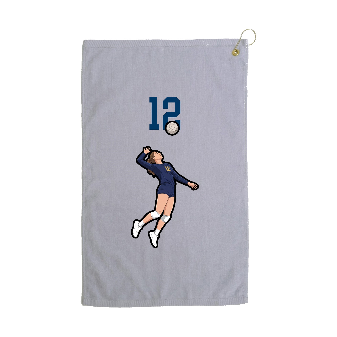 Golf Towel — Number Top in Grey
