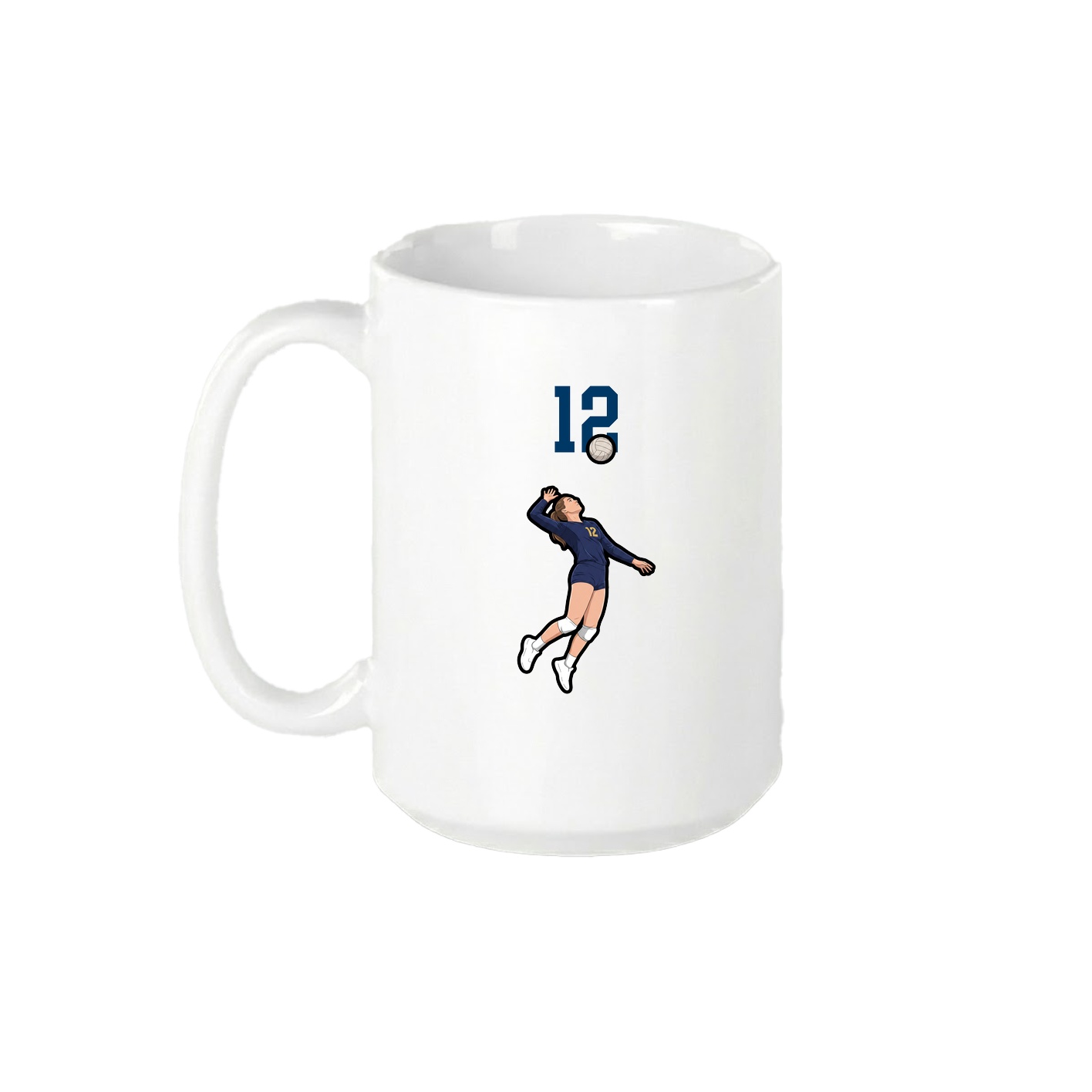 15oz Coffee Mug — Number Top in White