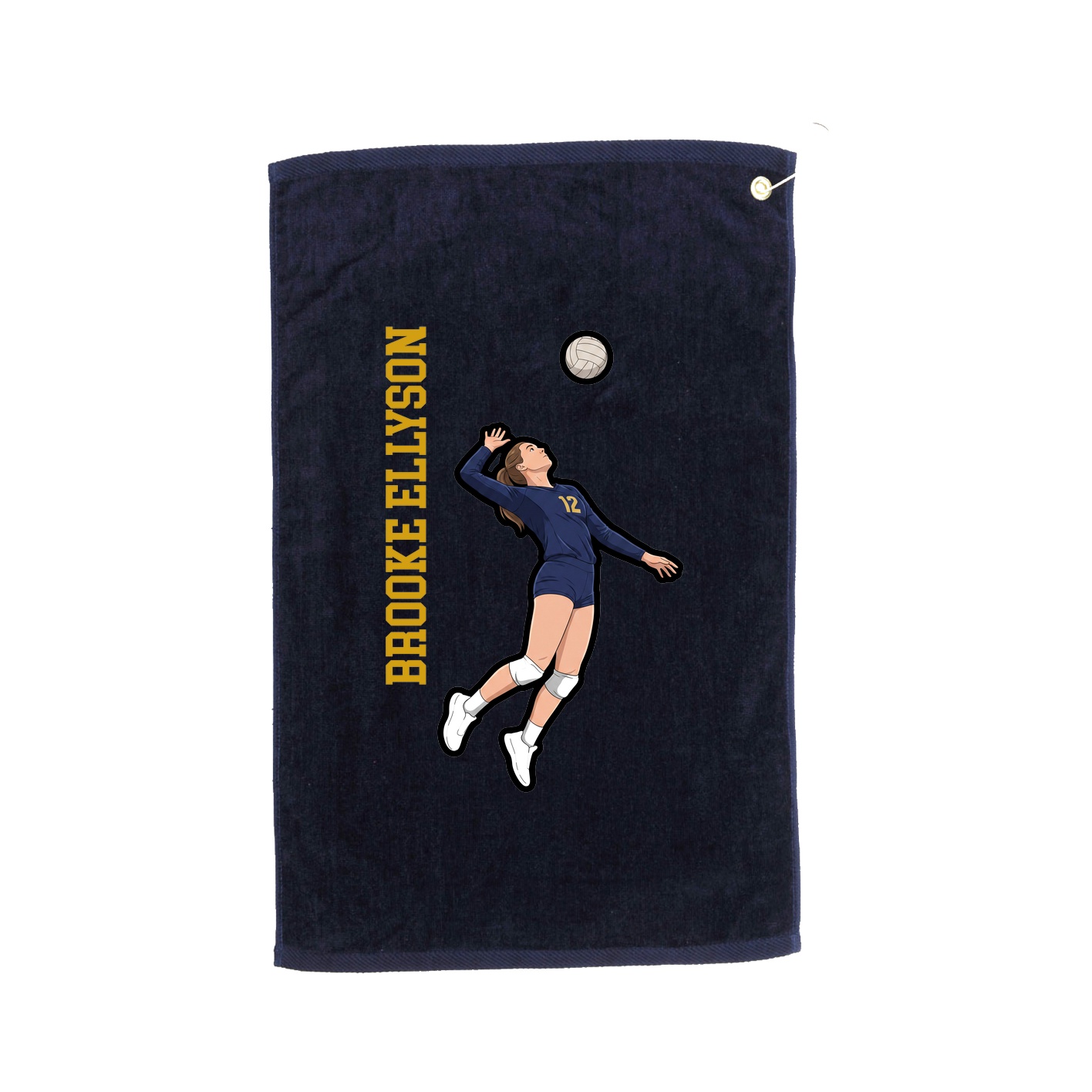 Golf Towel — Name Vertical in Navy