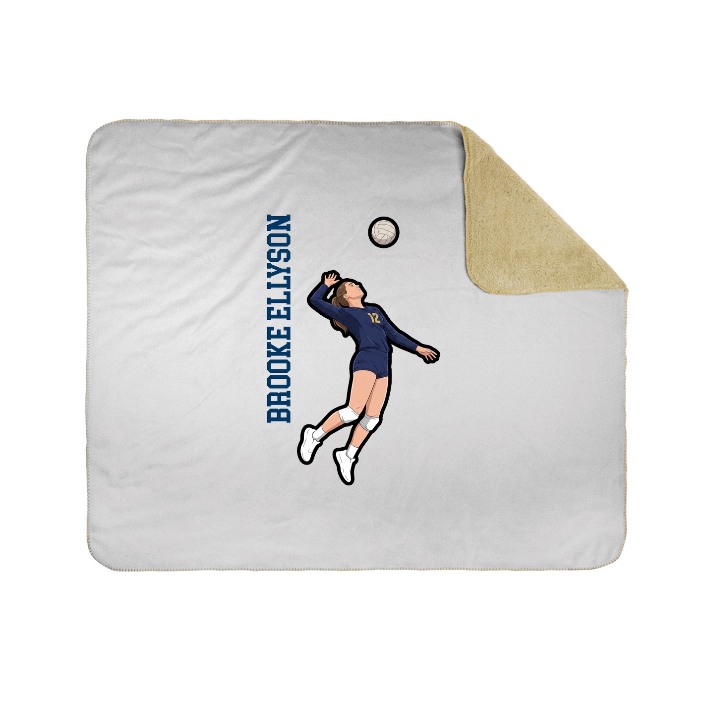 Throw Blanket — Name Vertical in White