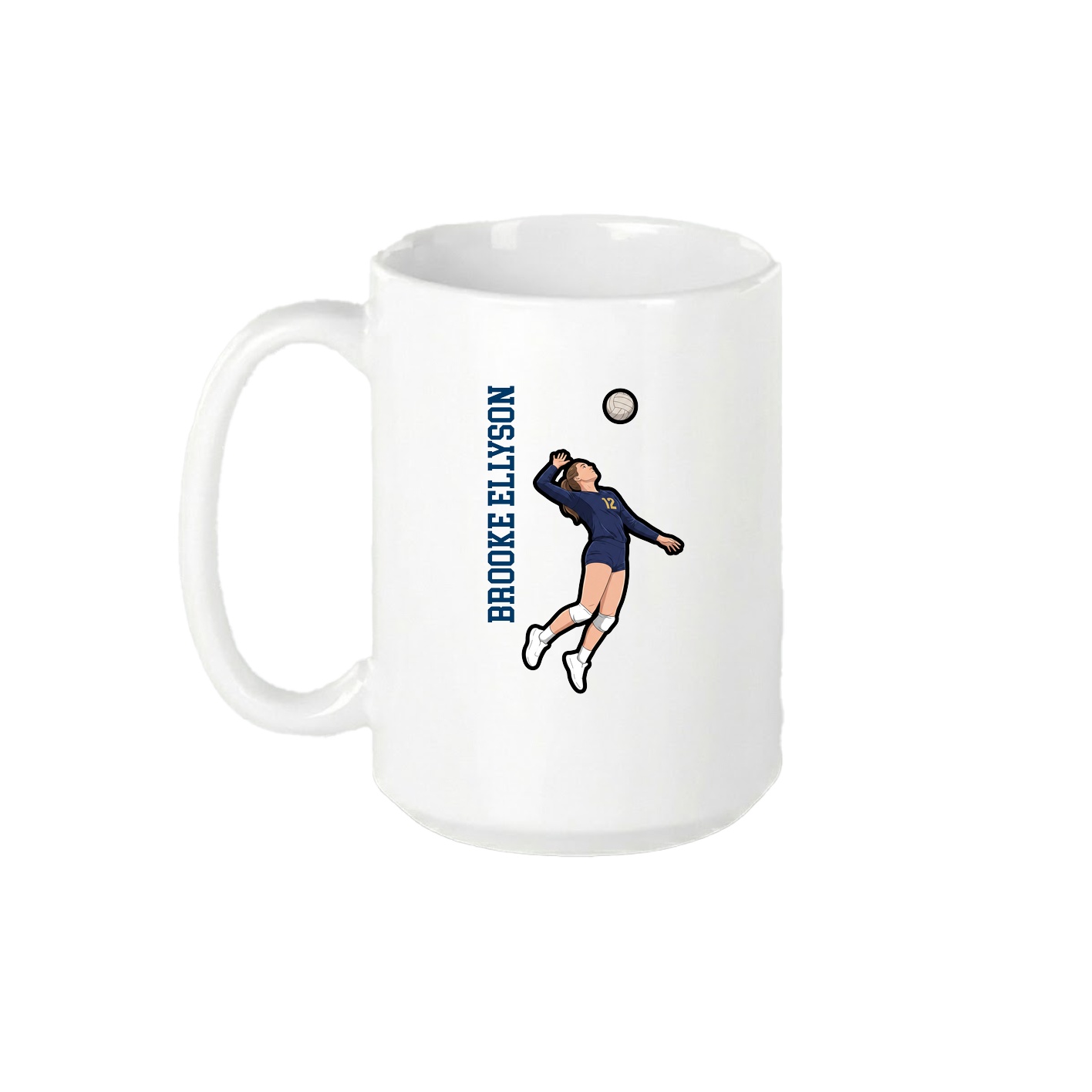 15oz Coffee Mug — Name Vertical in White
