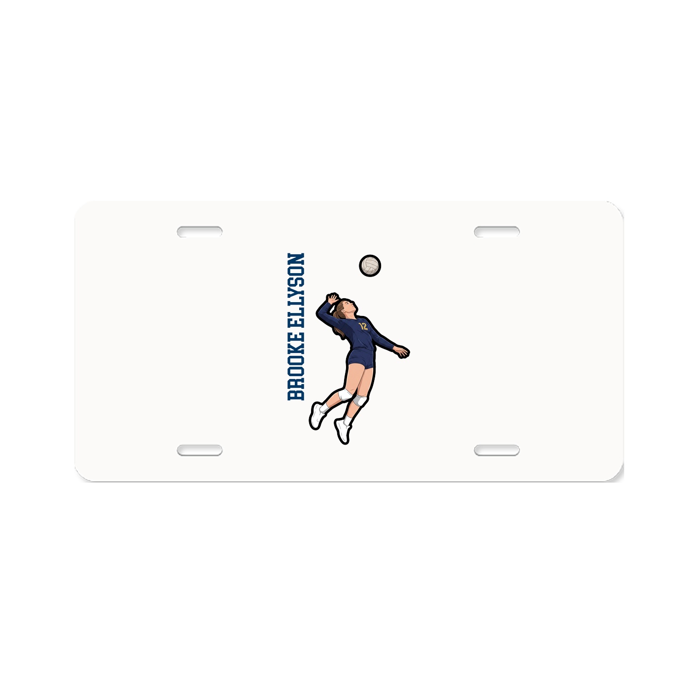 License Plate — Name Vertical in Classic