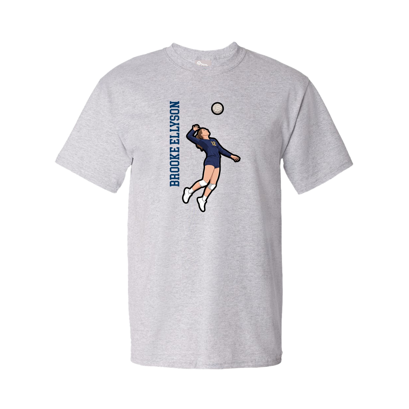 Tee — Name Vertical in Grey