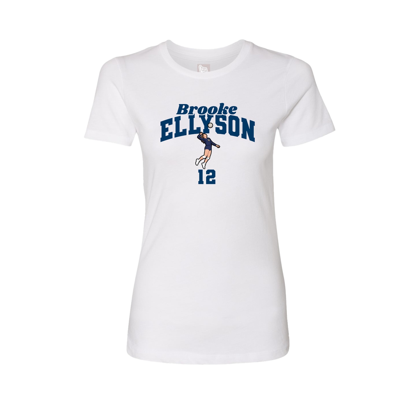Fitted Women's Tee — Signature Arch in White