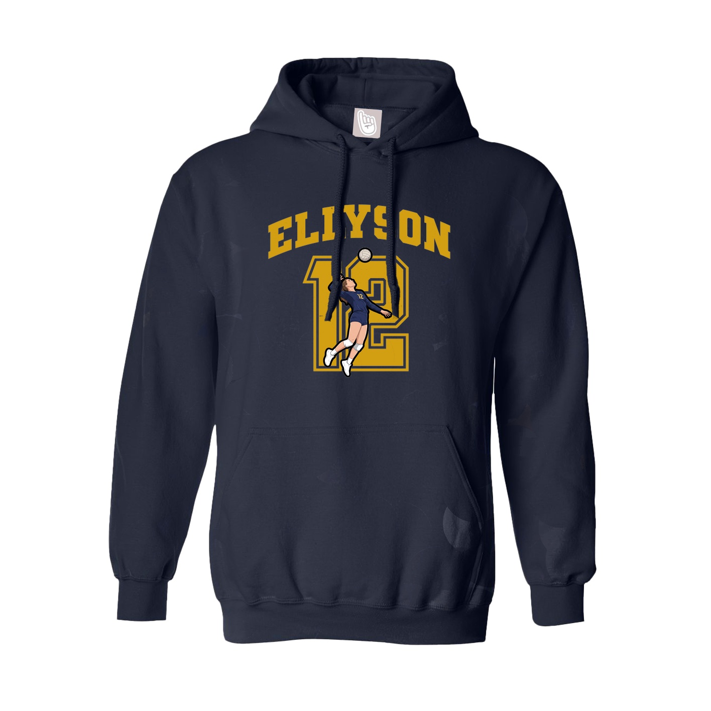 Youth Hoodie — Number in Navy