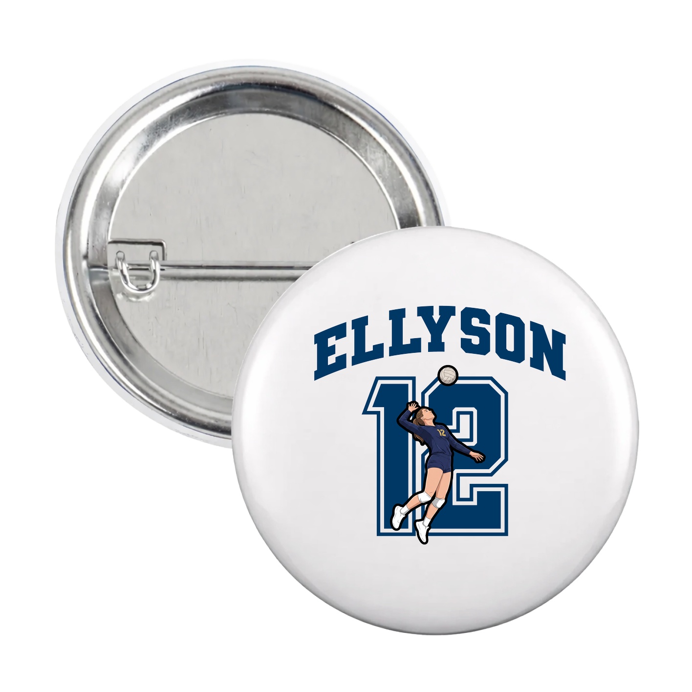 Game Day Button — Number in White